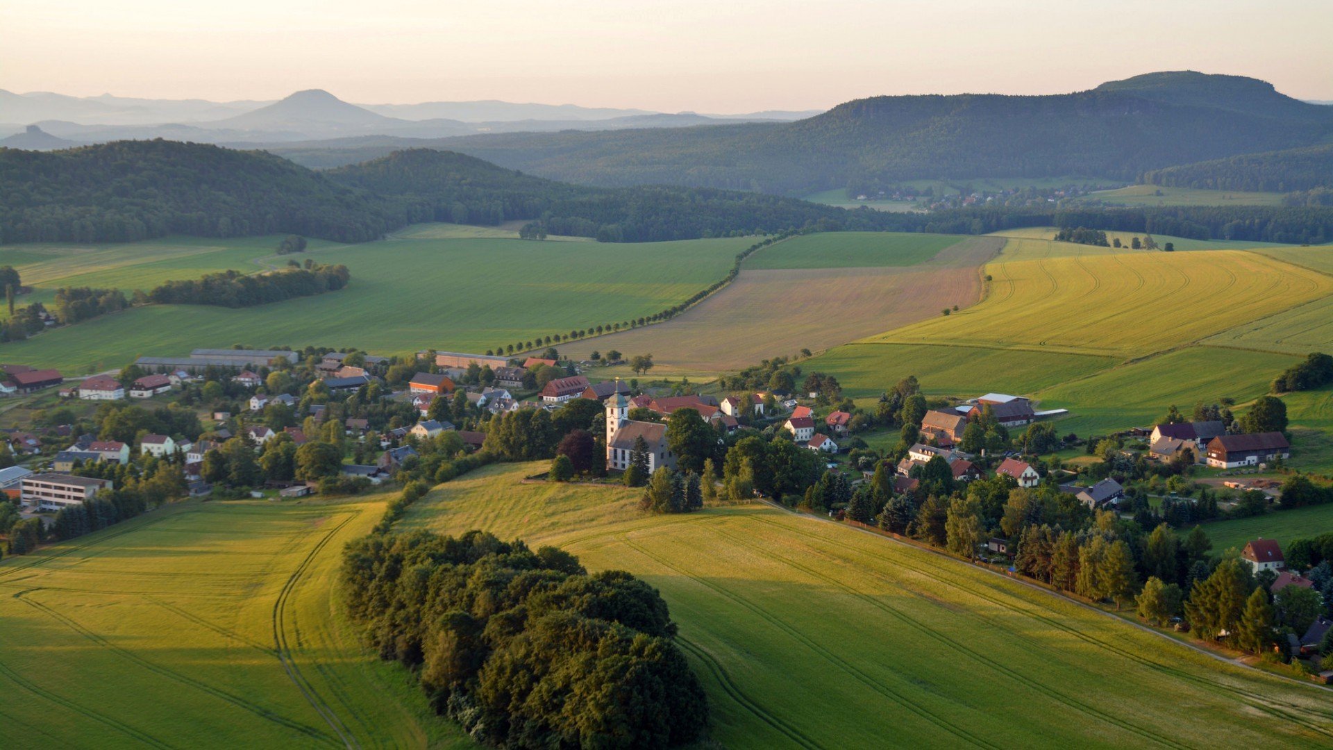 自然风光,村落,田野