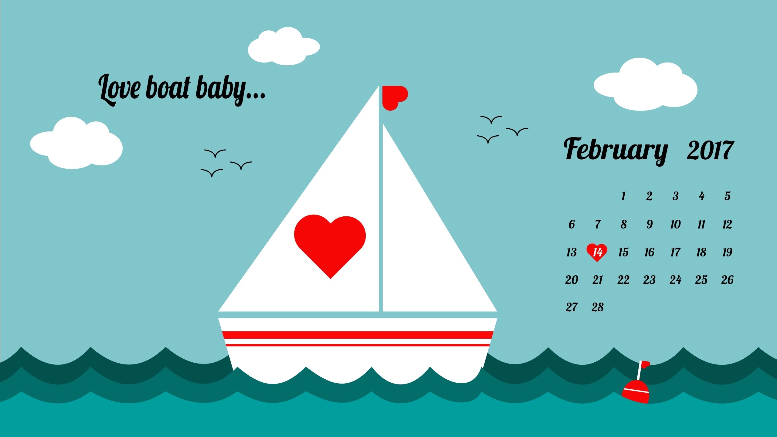 2017年2月,情人节,帆船