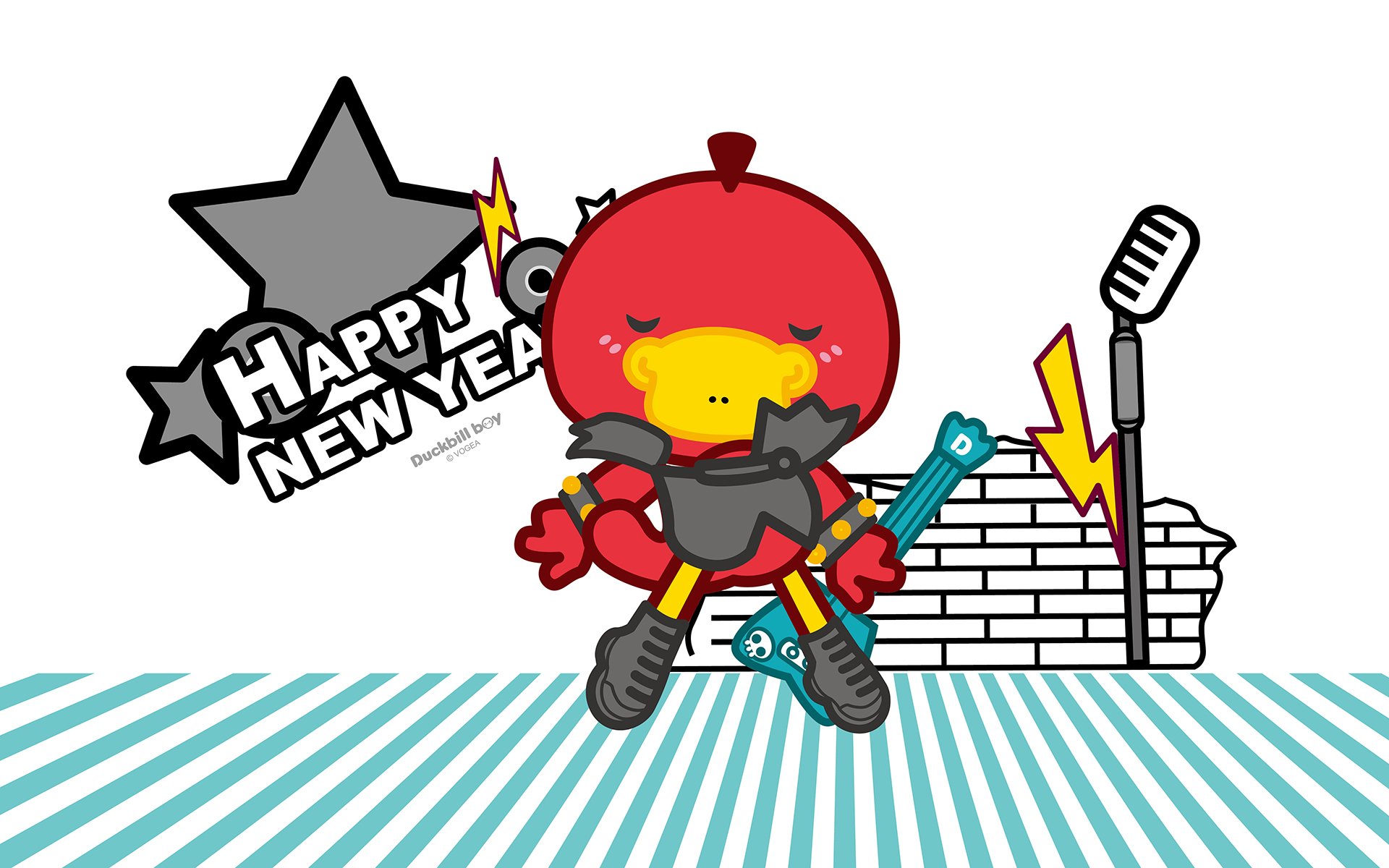 鸭嘴兽男孩,吉他,音乐