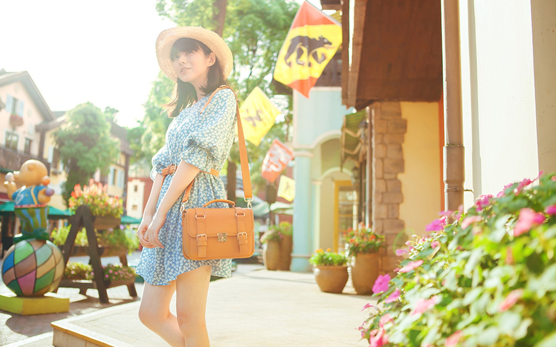 清纯,夏日,草帽,阳光