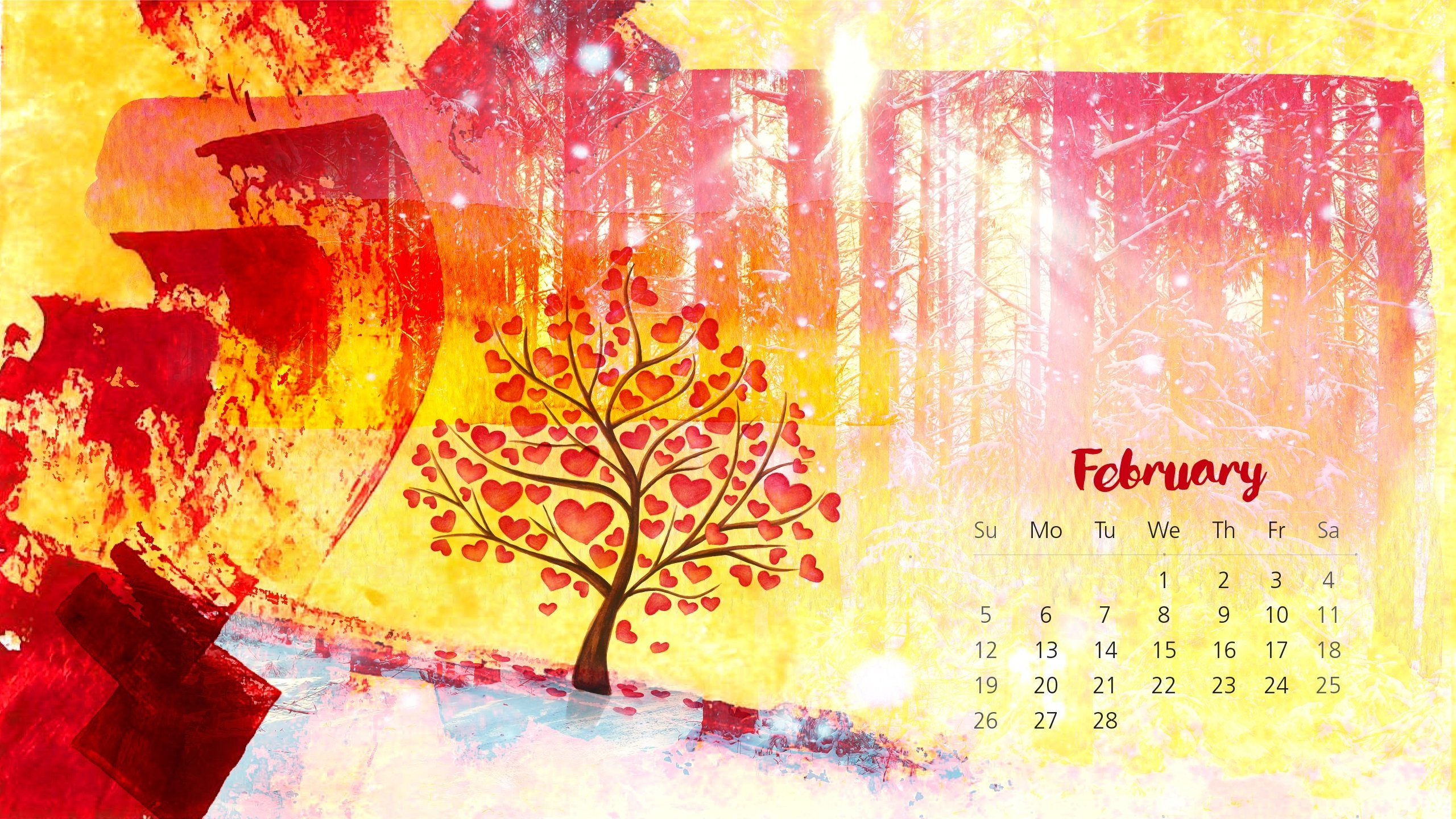 2017年2月,卡通,爱心树