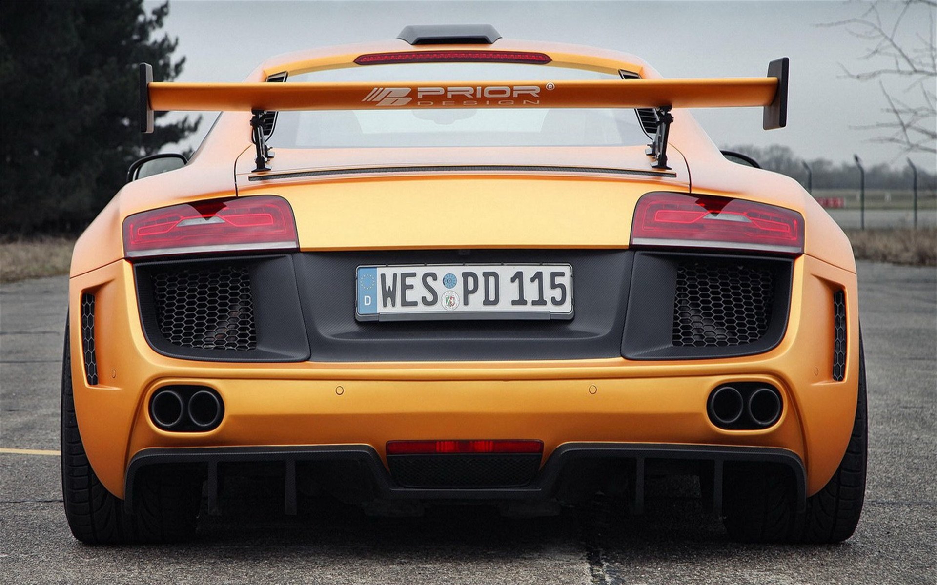 奥迪,r8,橘黄色跑车