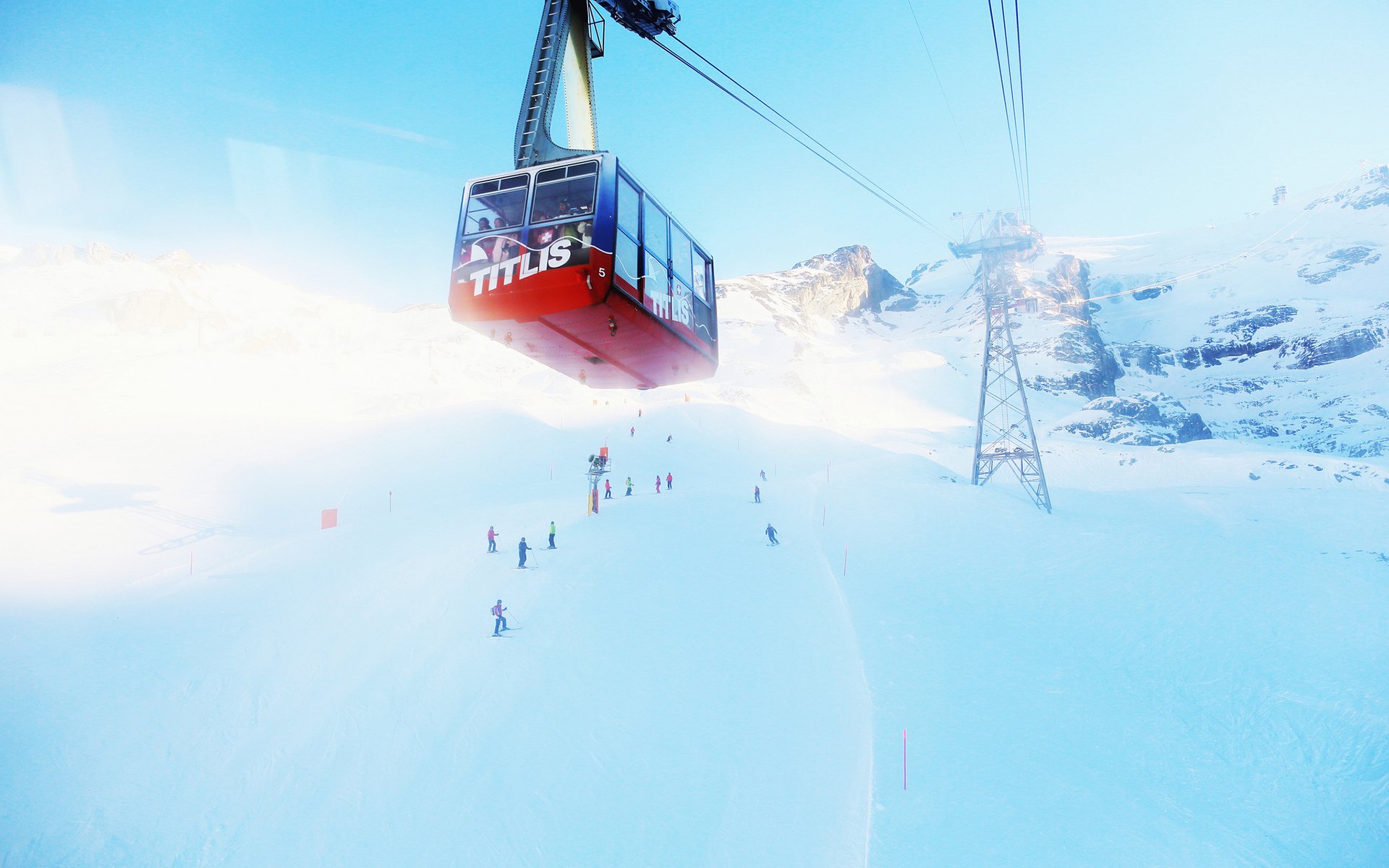 冰天雪地,雪山,滑雪,缆车