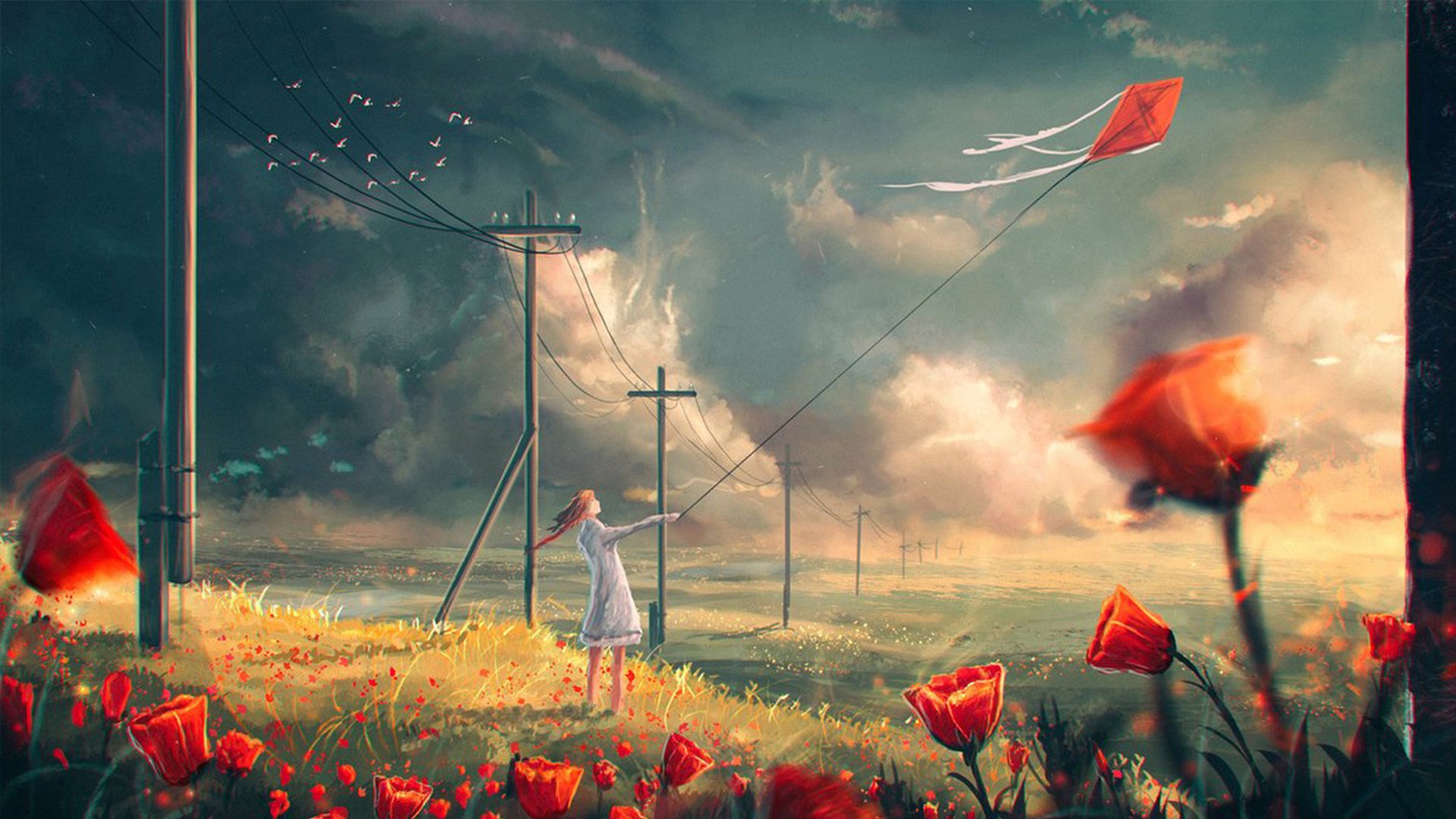 手绘,风筝,色彩