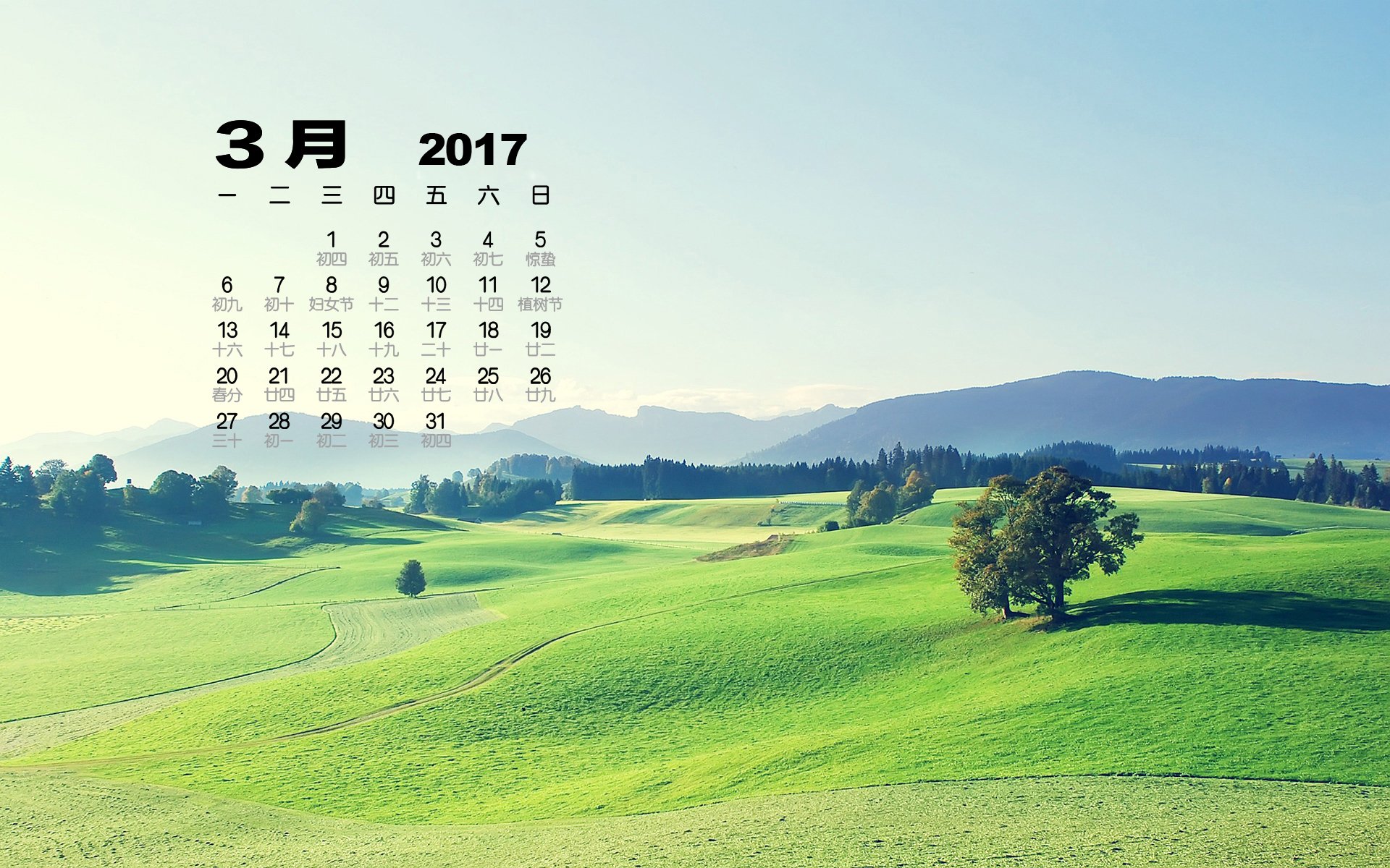 2017年3月,绿色草地