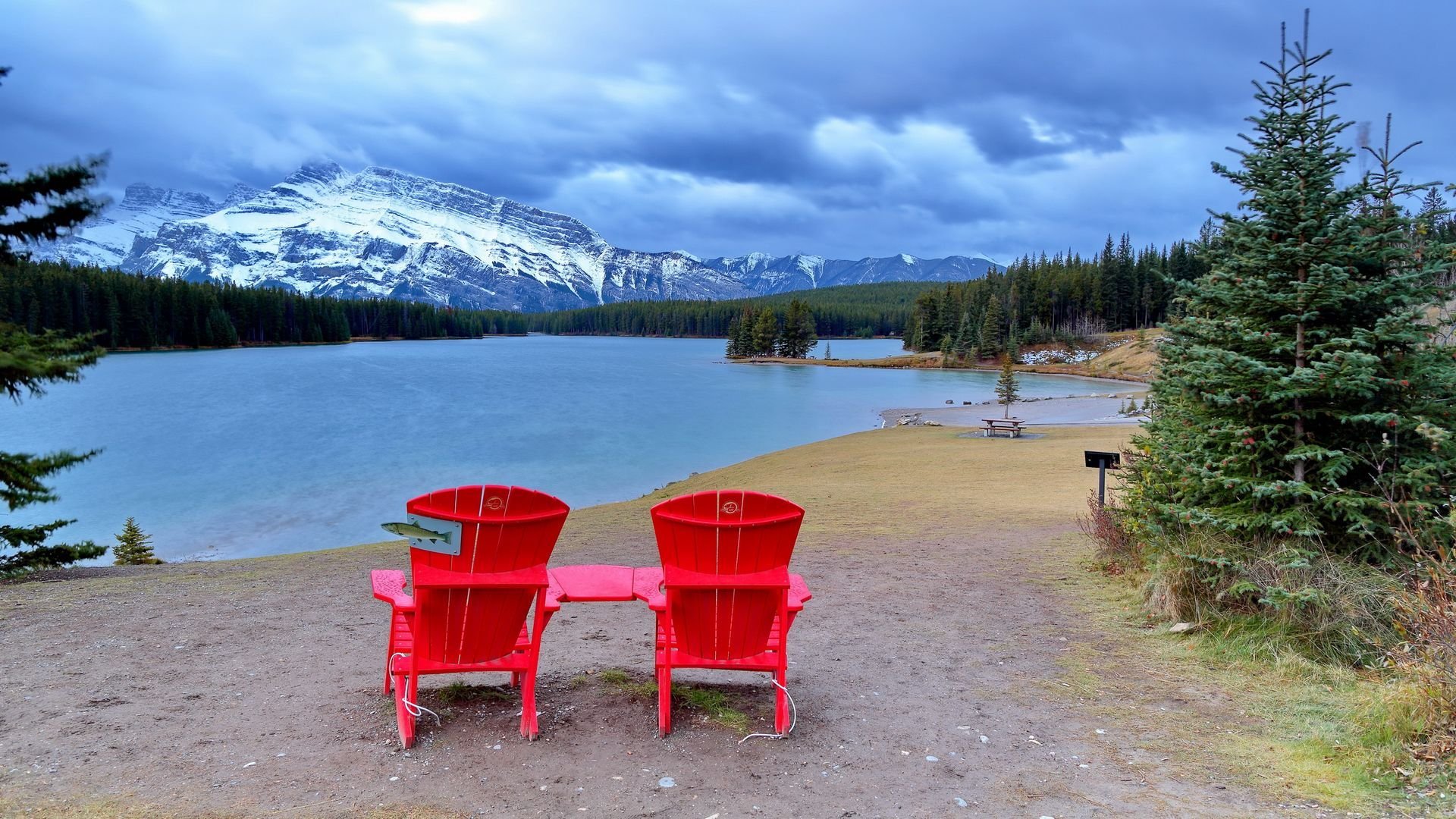 自然风光,加拿大双杰克湖