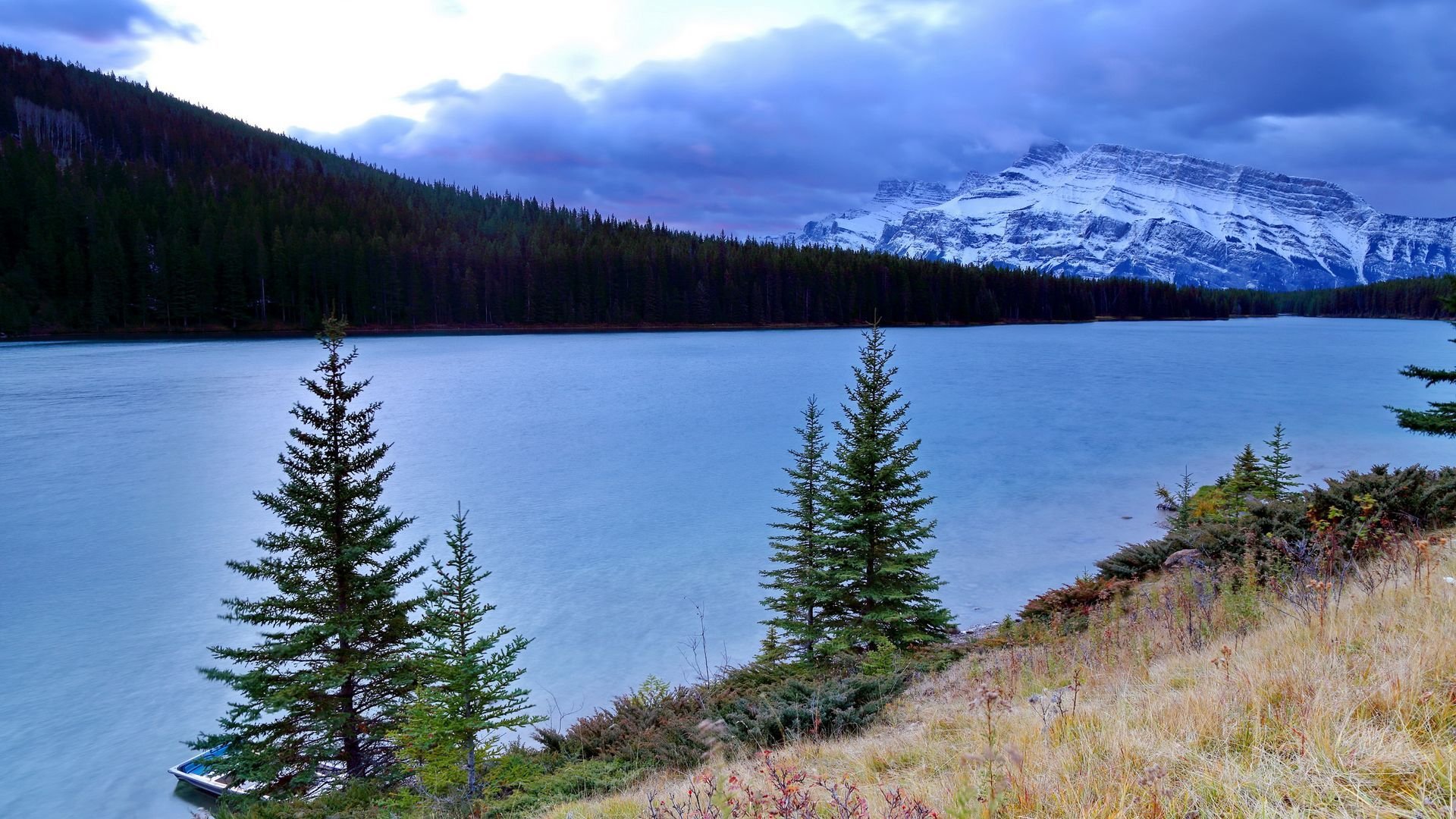 自然风光,加拿大双杰克湖