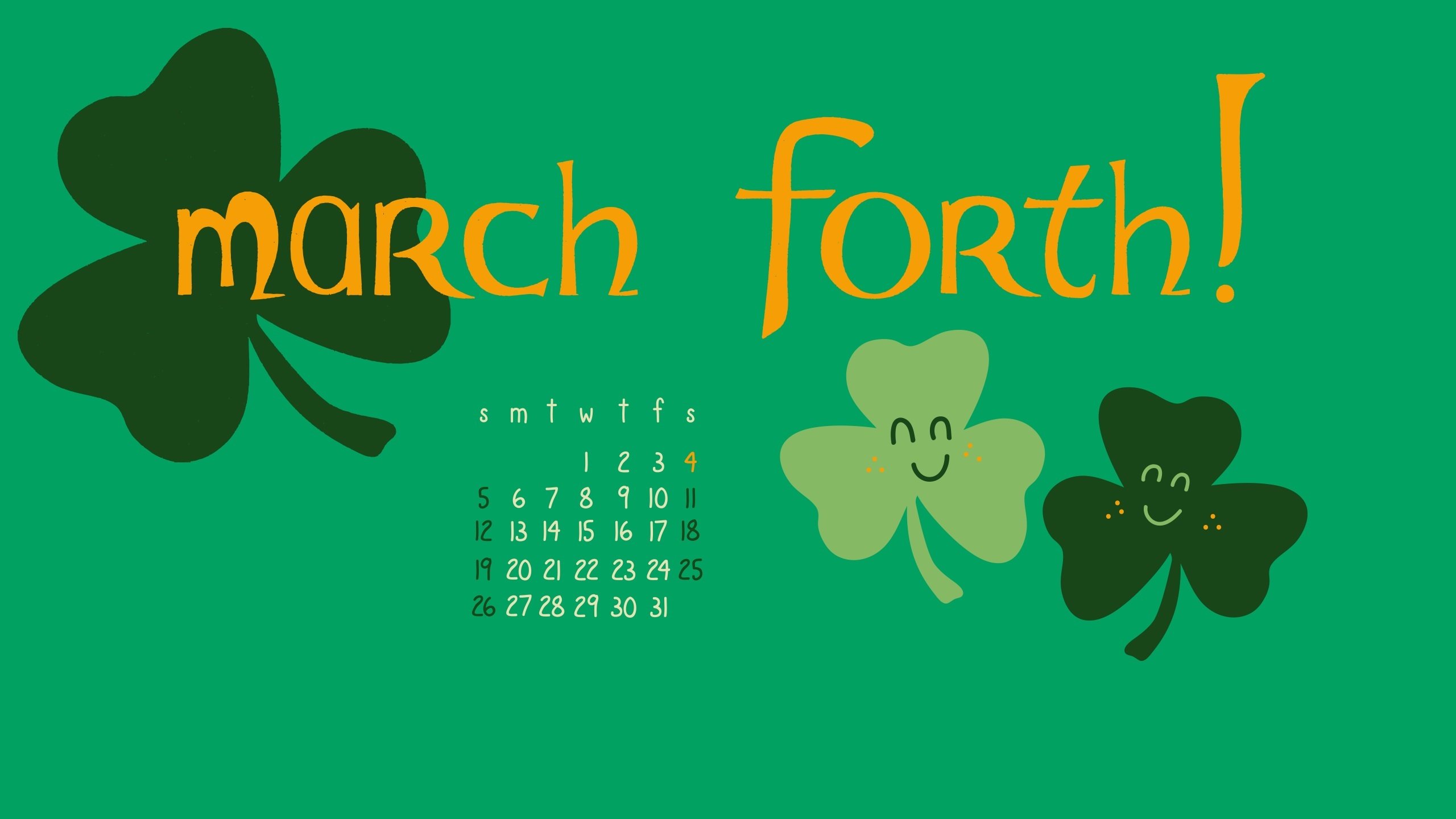 2017年3月,护眼,四叶草,纯色,绿色