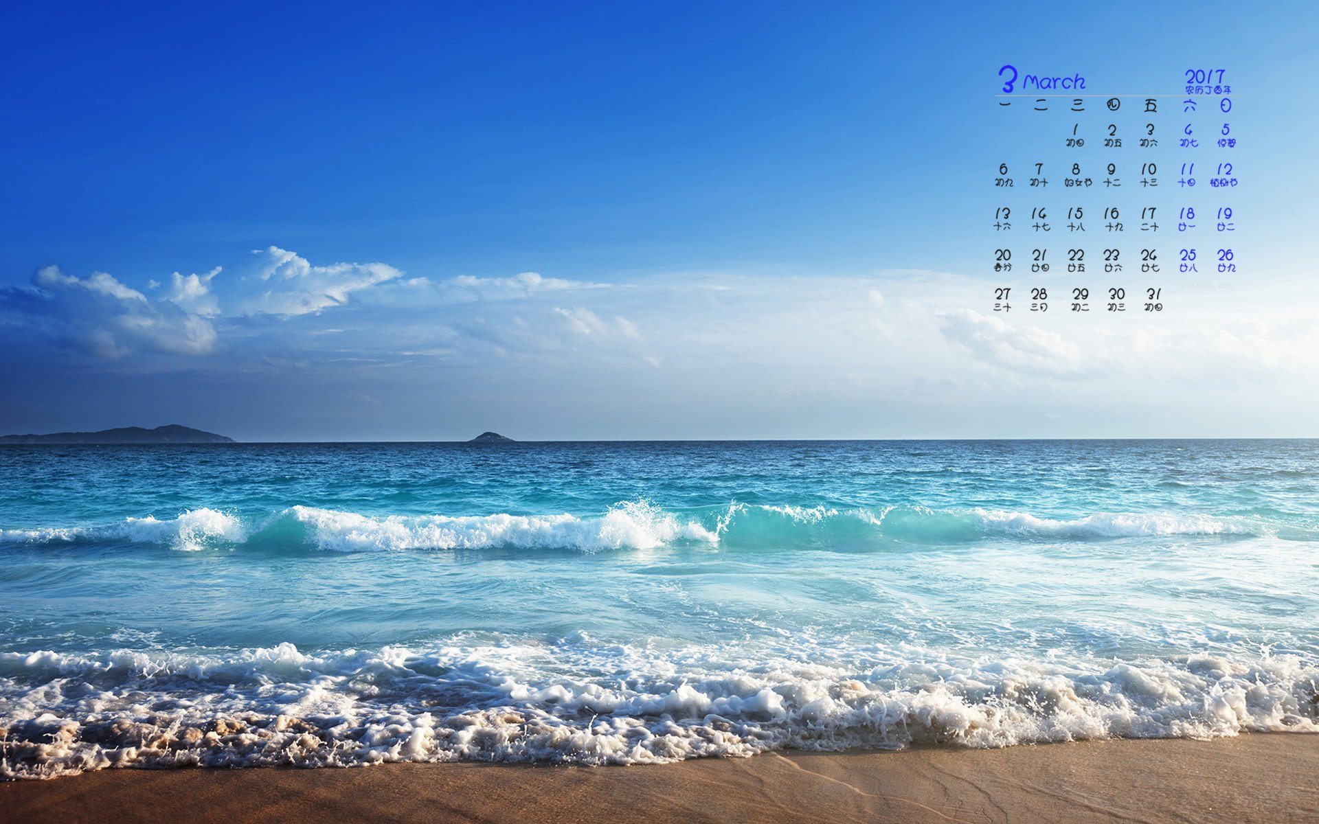 2017年3月,大海,波浪