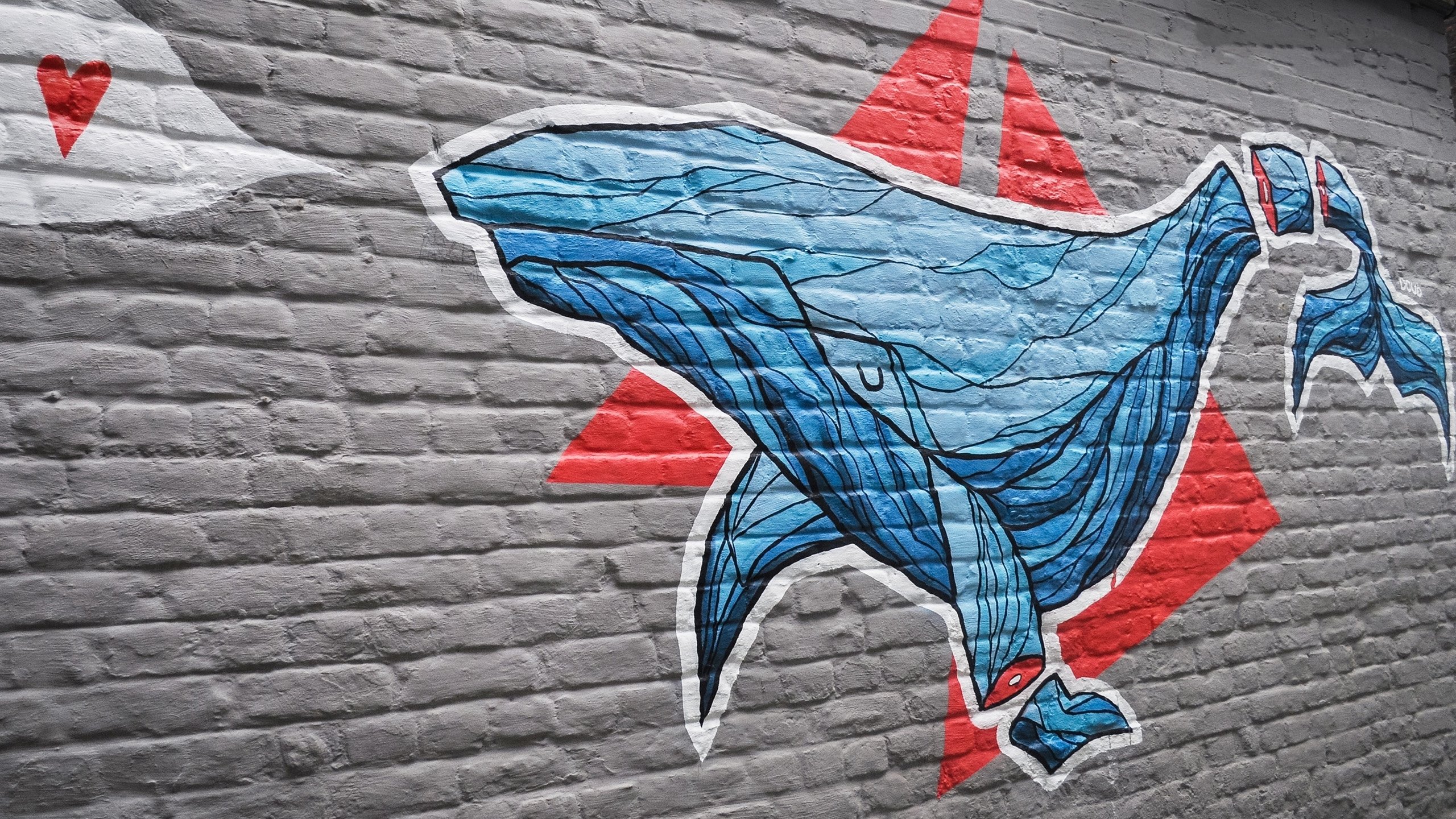 趣味,手绘,墙壁,鲸鱼