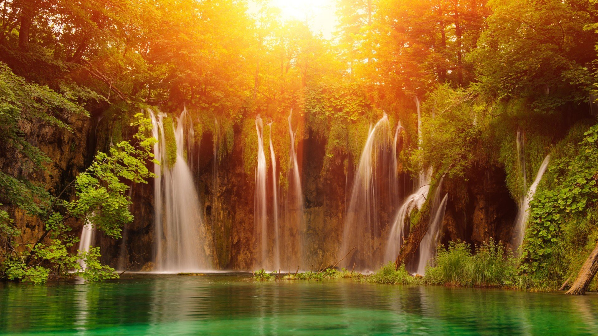 自然风光,瀑布,水流