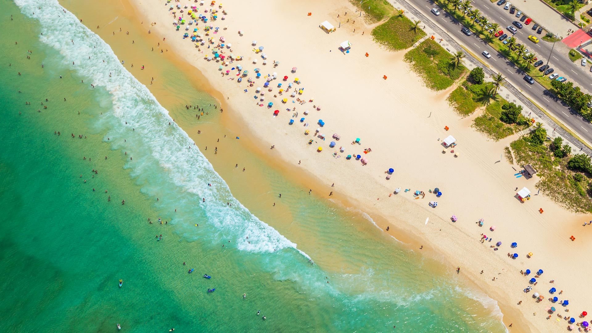 夏日炎炎,海滩,休闲度假,冲浪