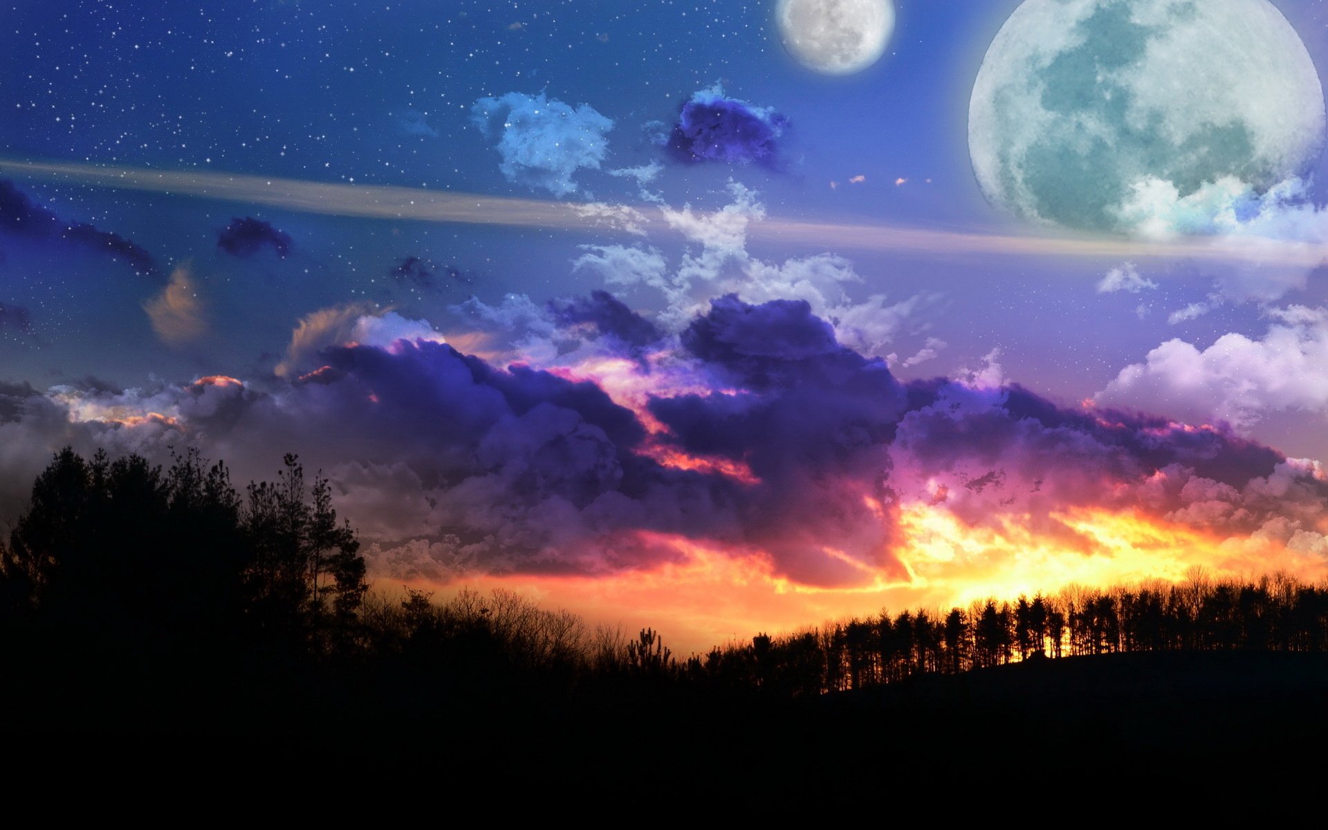 奇幻梦境,星空,星球