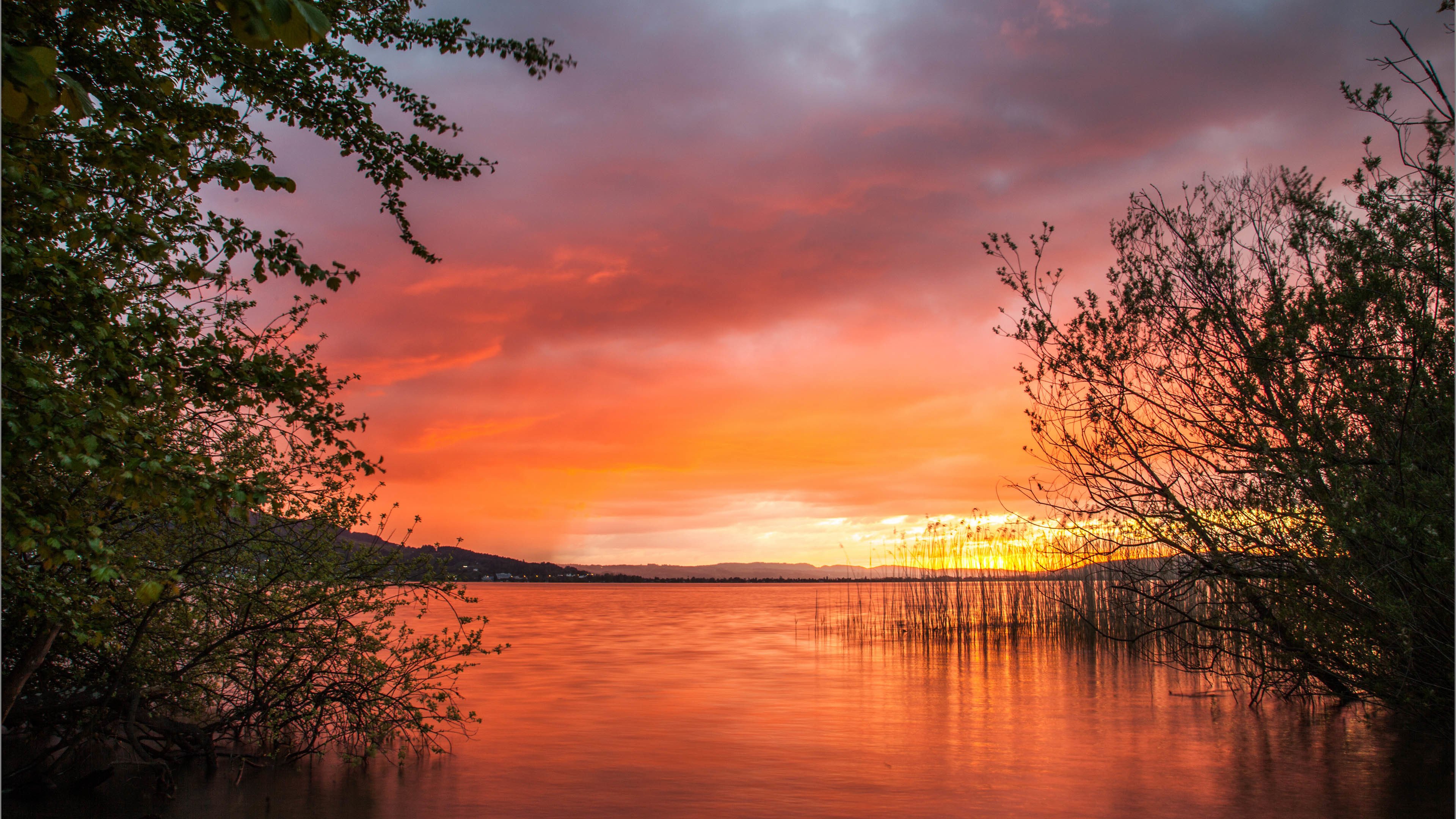 夕阳,落日,火烧云