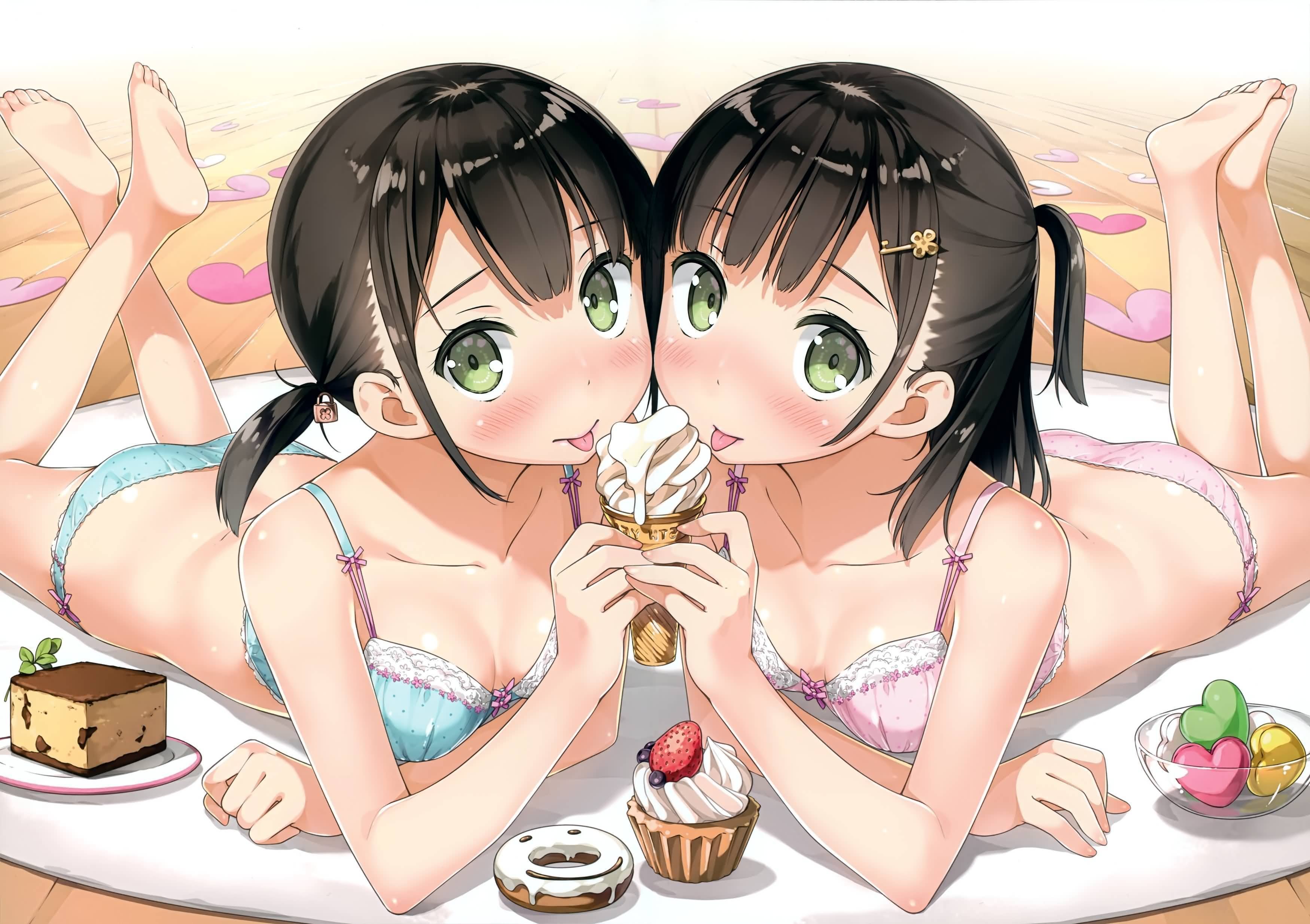 二次元,泳装,蛋糕,冰淇淋