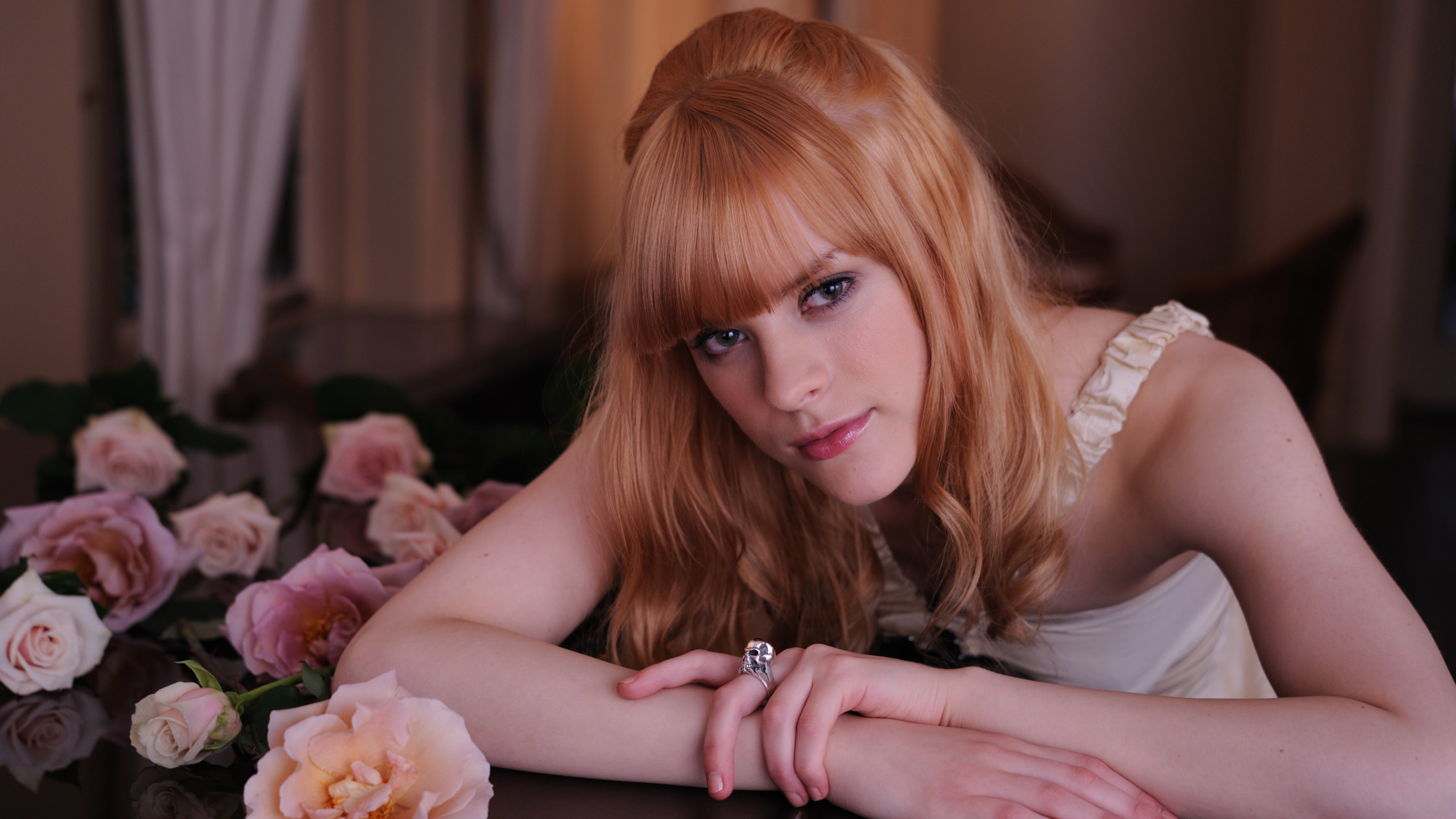 欧美女神,玫瑰花