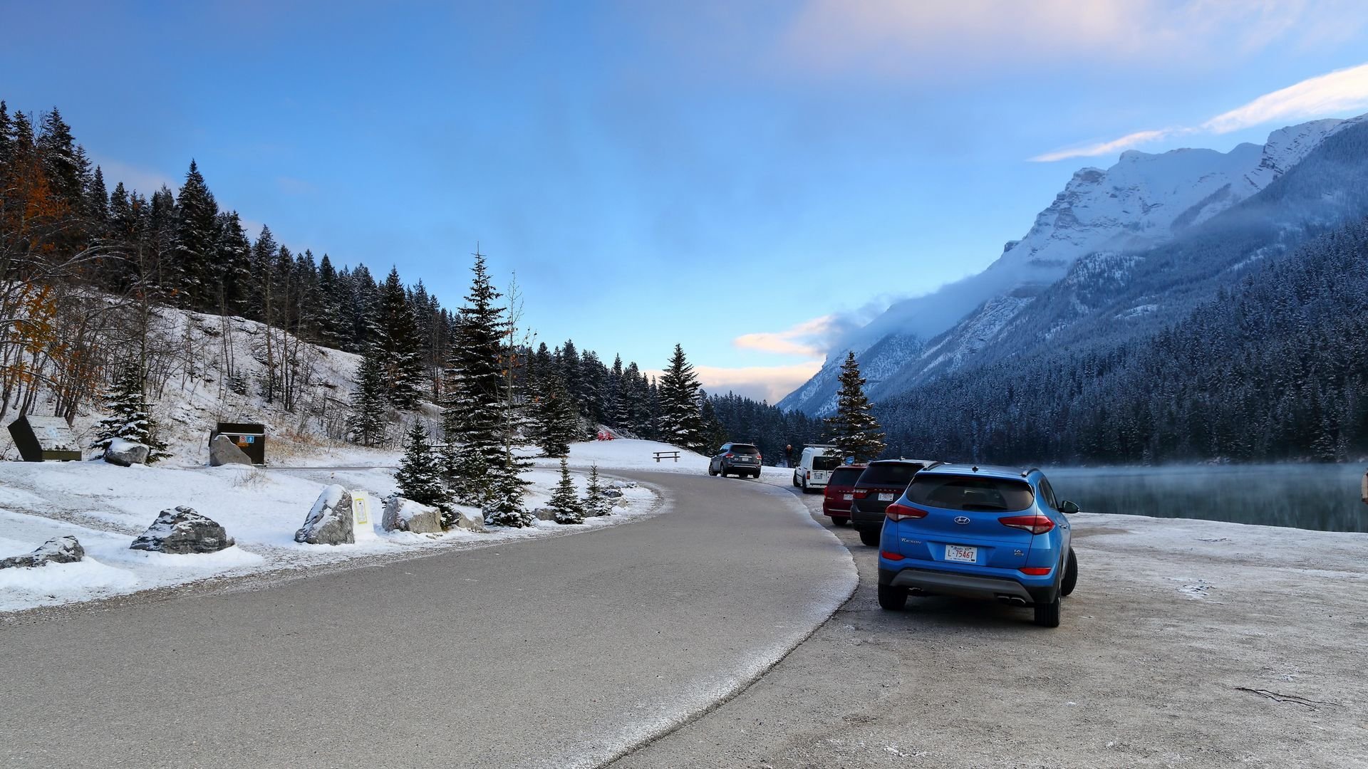 自然风光,加拿大双杰克湖,雪景