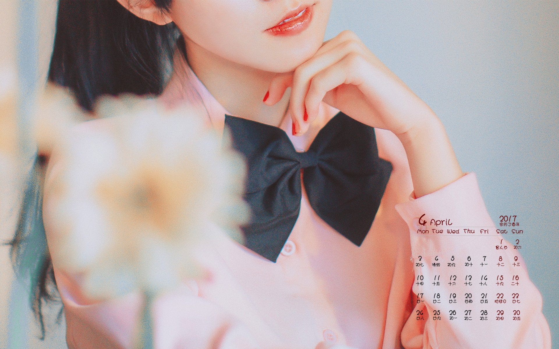 2017年4月,蝴蝶结,美女