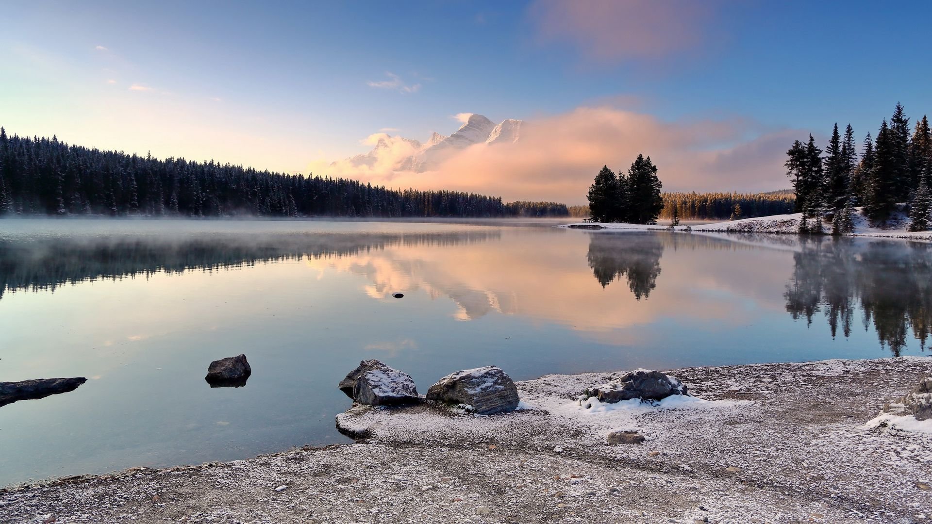 自然风光,加拿大双杰克湖
