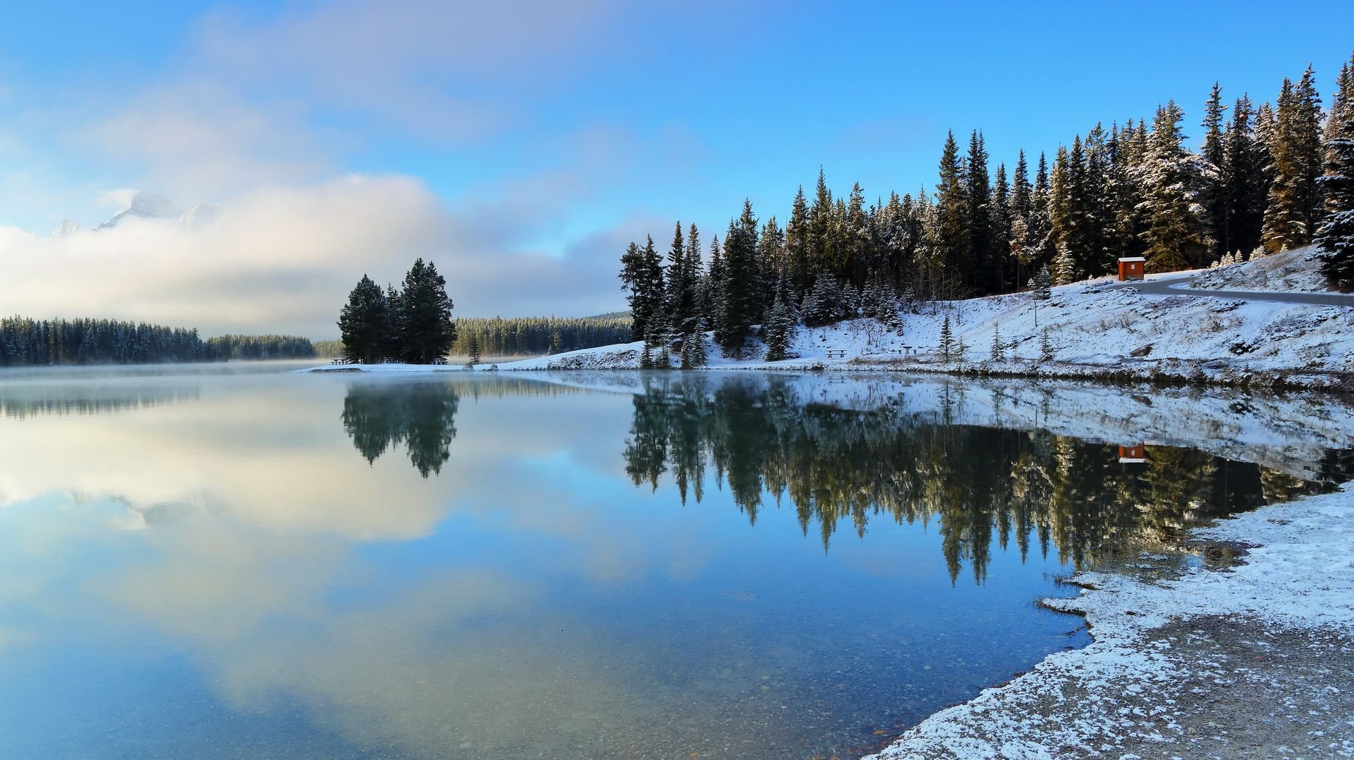 自然风光,加拿大双杰克湖