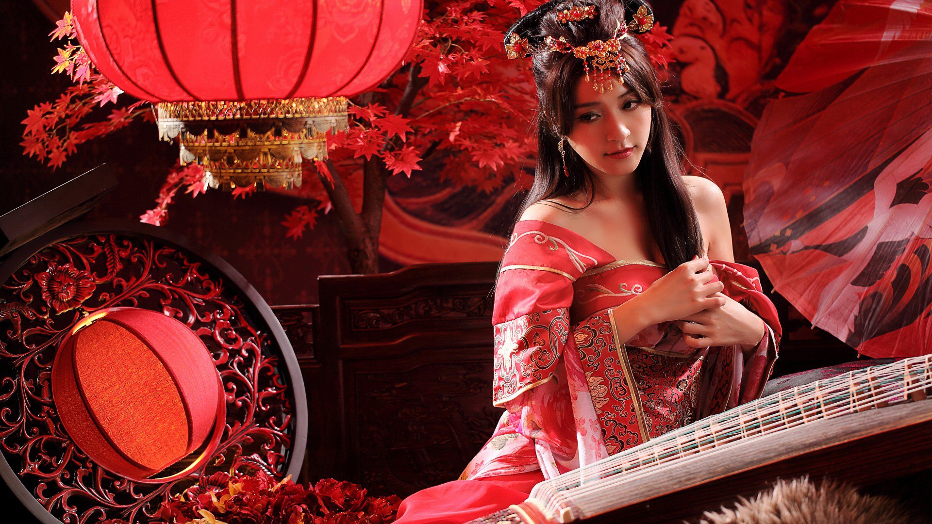 文艺古风,红色汉服