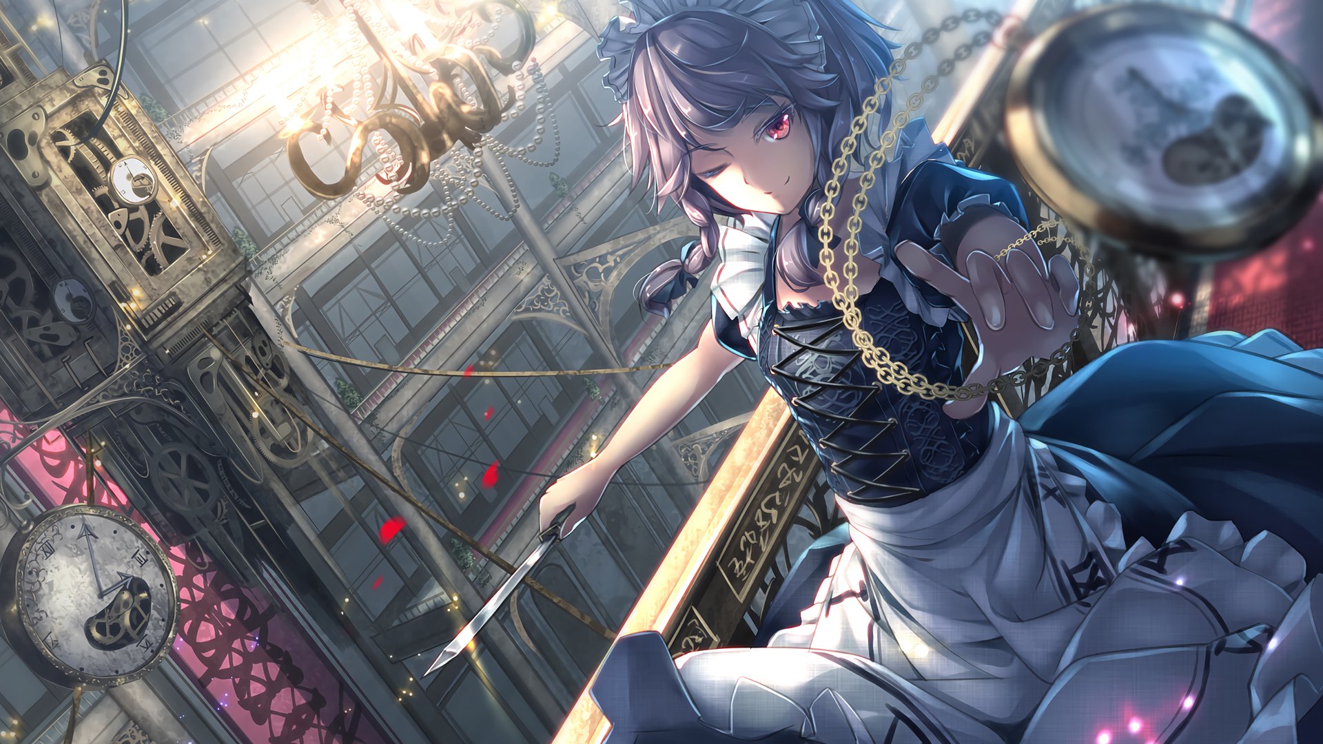 少女,大楼,战斗,机械