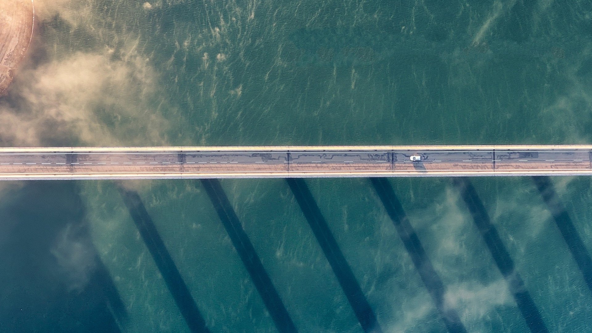 自然风光,大海,大桥