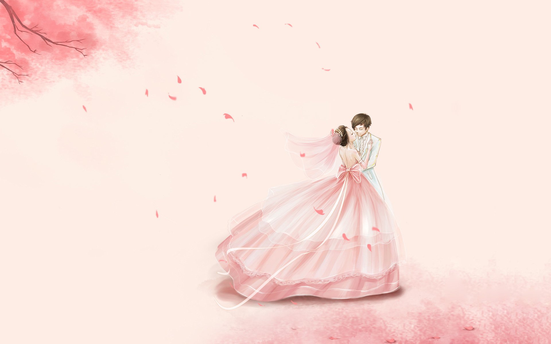 浪漫手绘,情侣,唯美