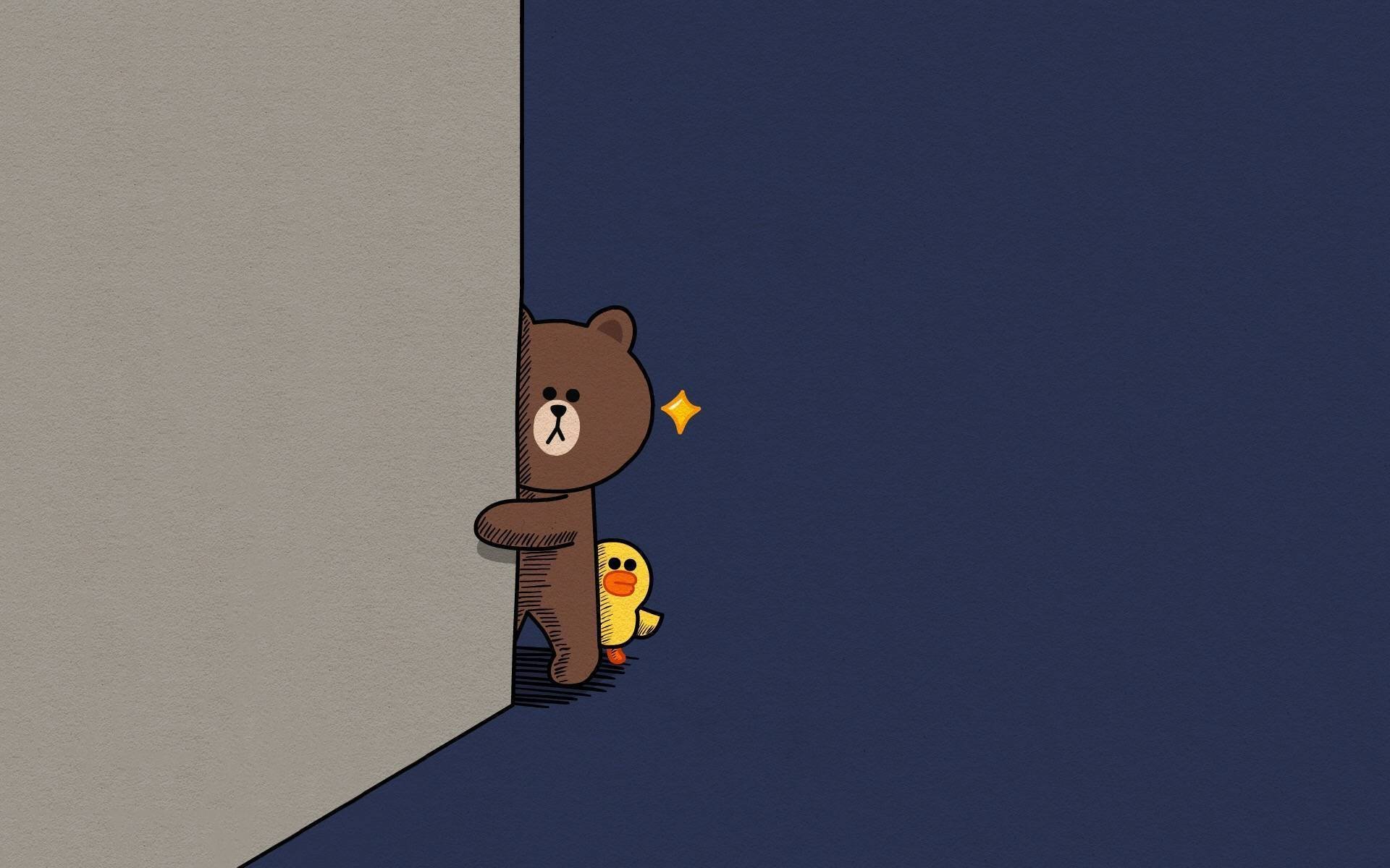 卡通人物,布朗熊,小黄鸡