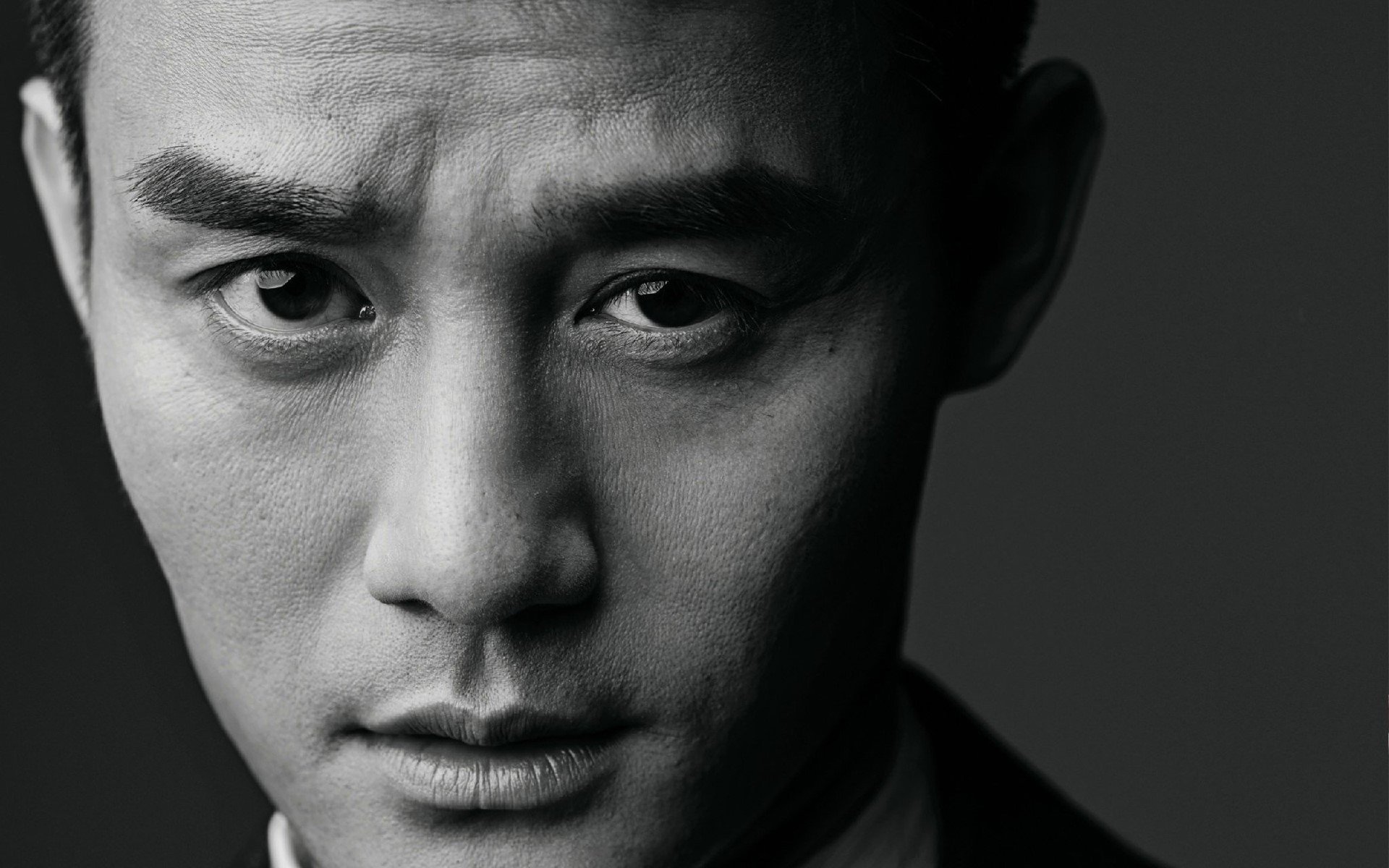 王凯,黑白写真,脸庞