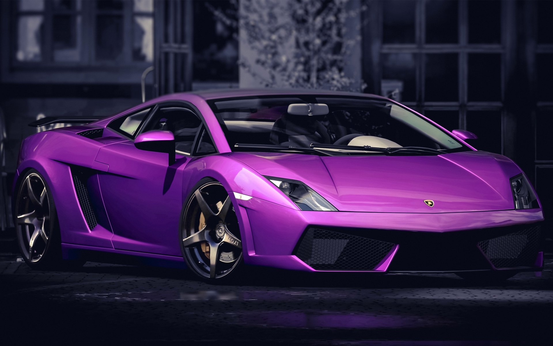 兰博基尼,紫色跑车