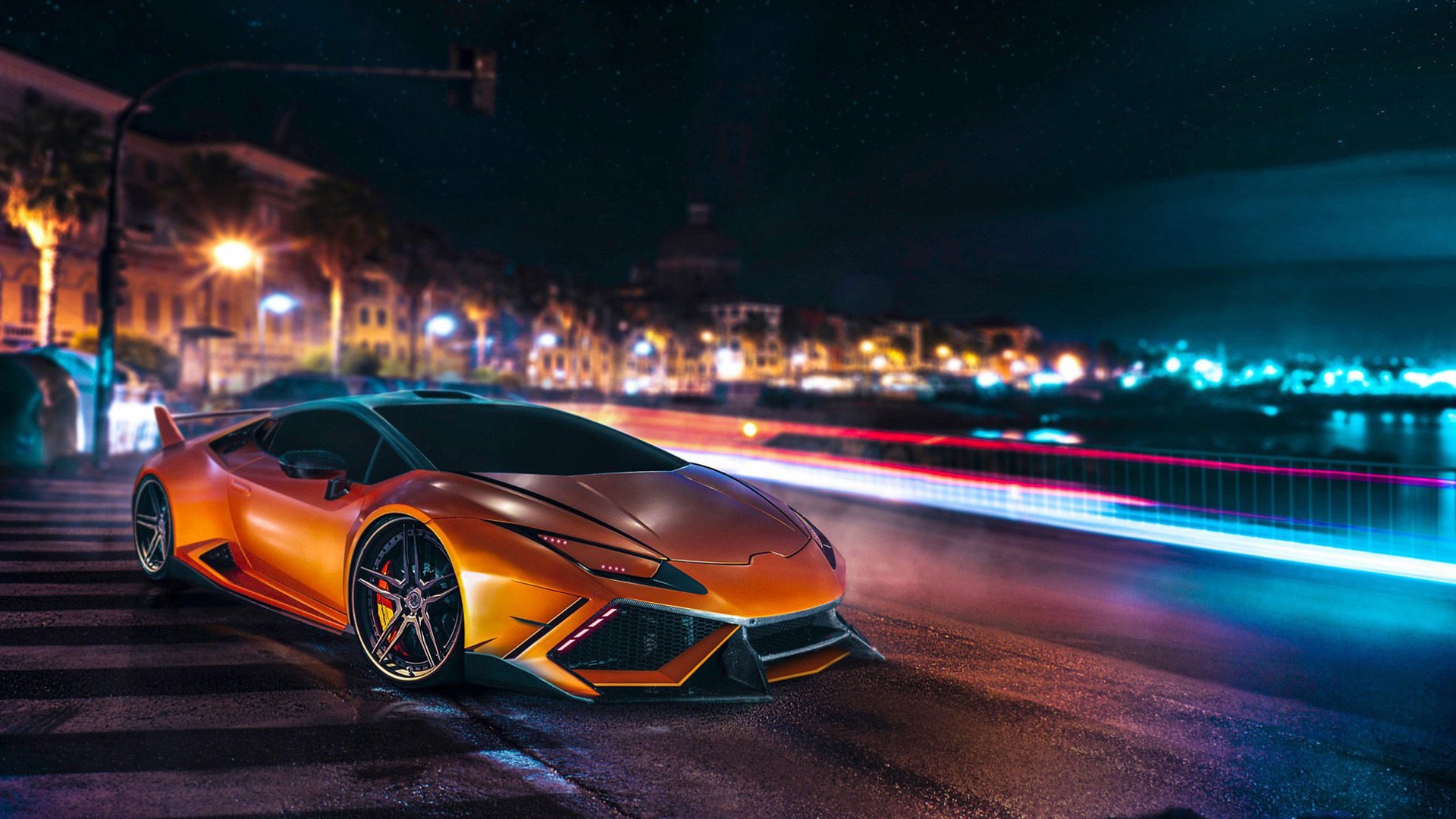 兰博基尼,城市夜景