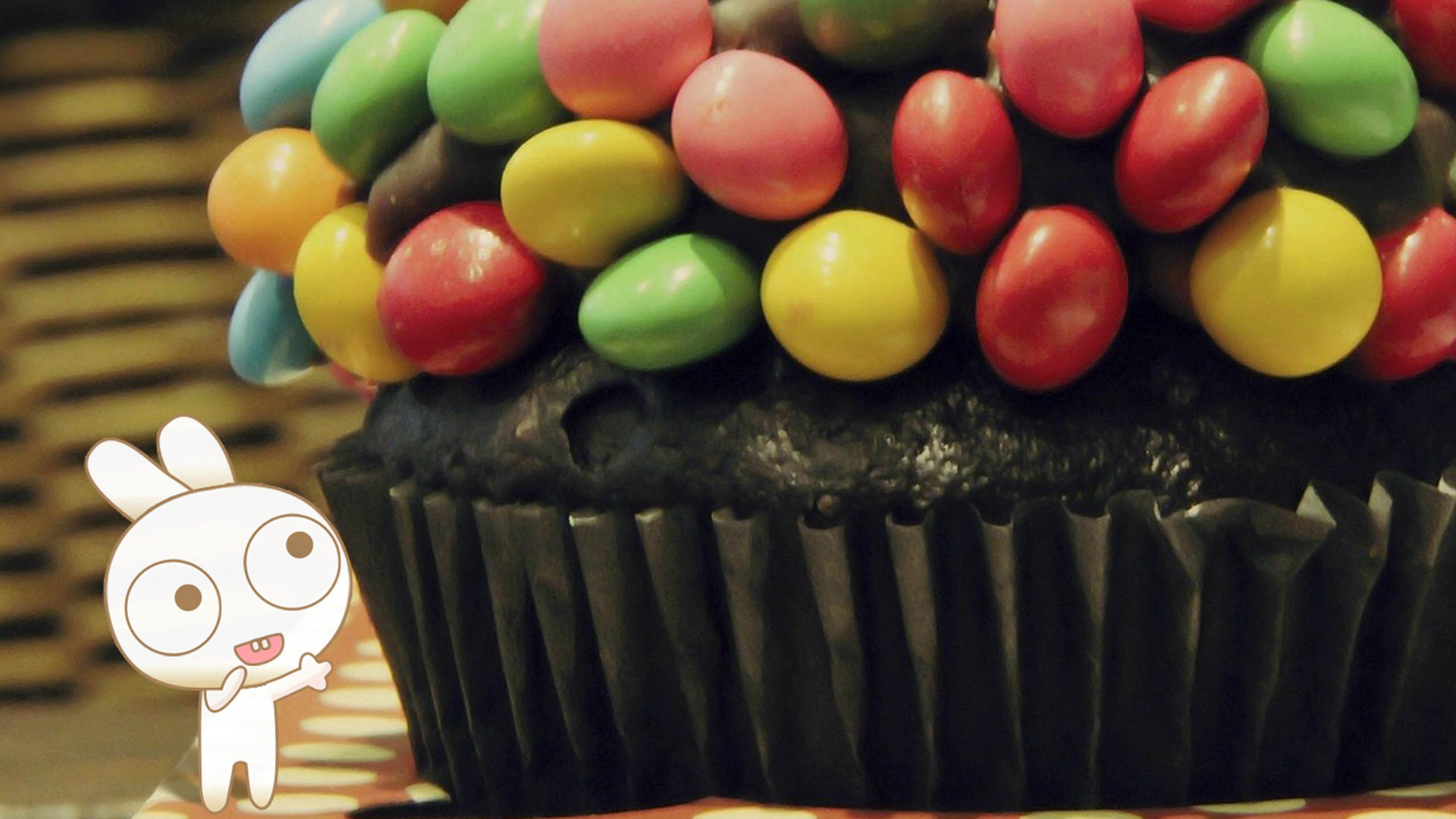 彩虹豆,黑蛋糕,可爱兔子