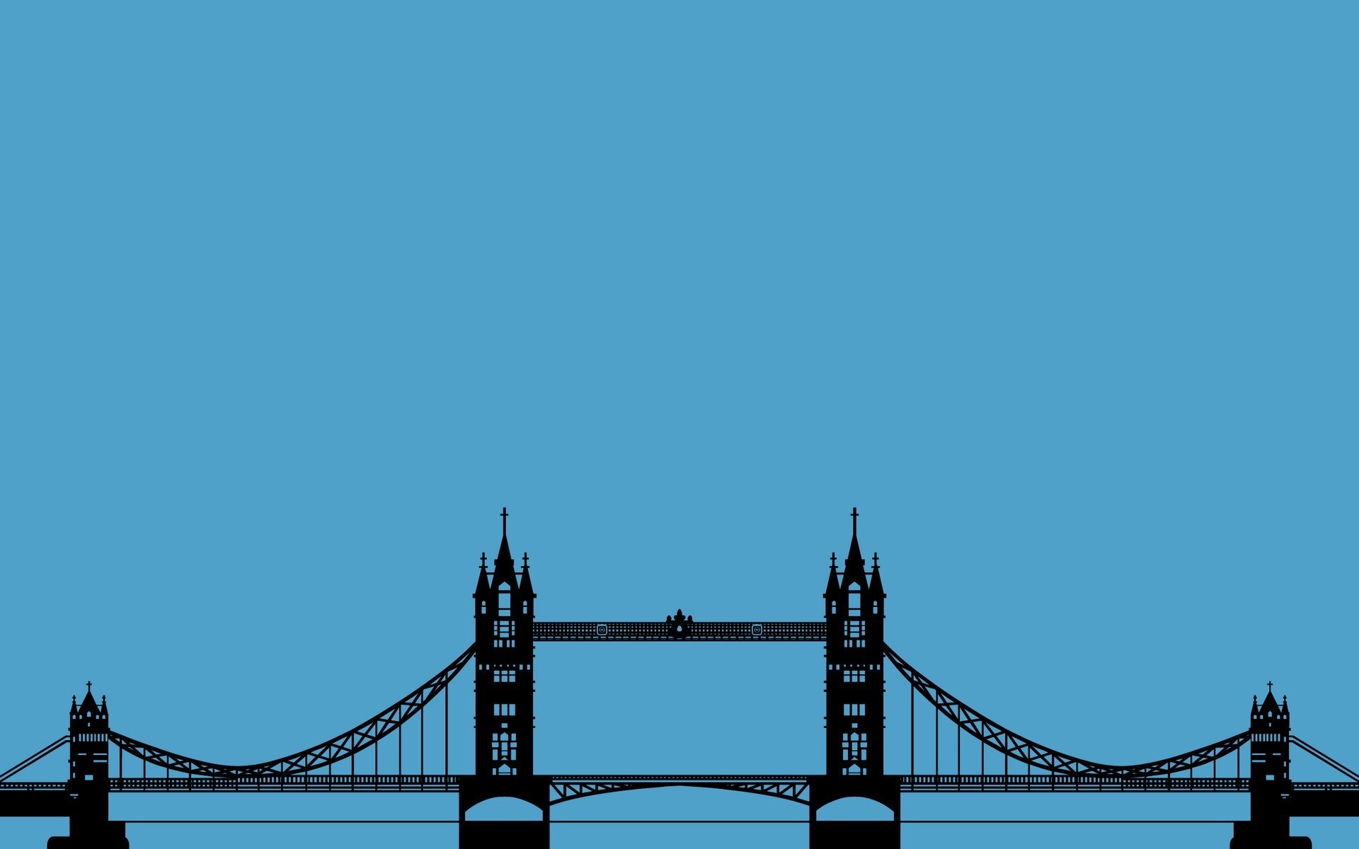 简约,蓝色,大桥