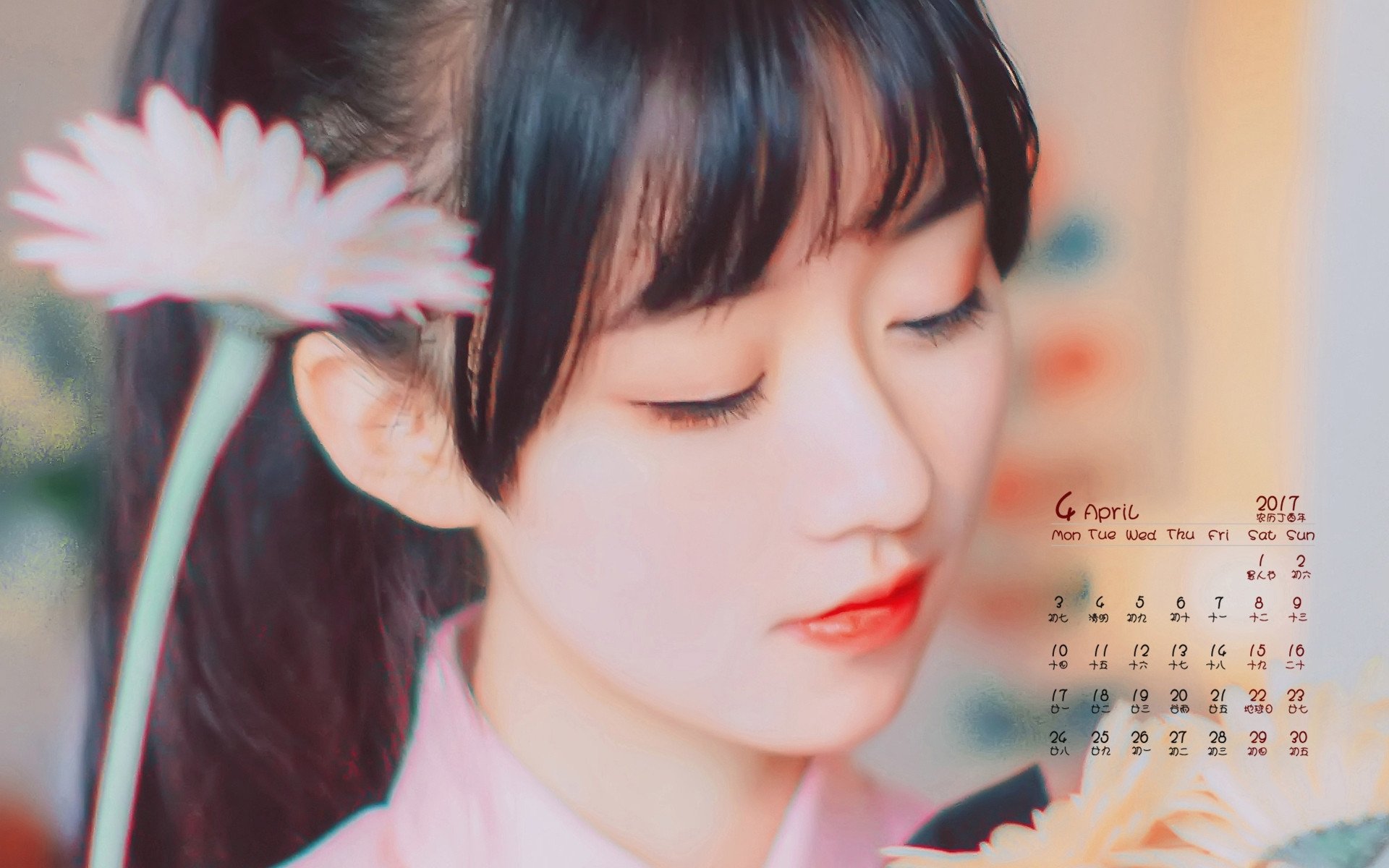 2017年4月,清新美女