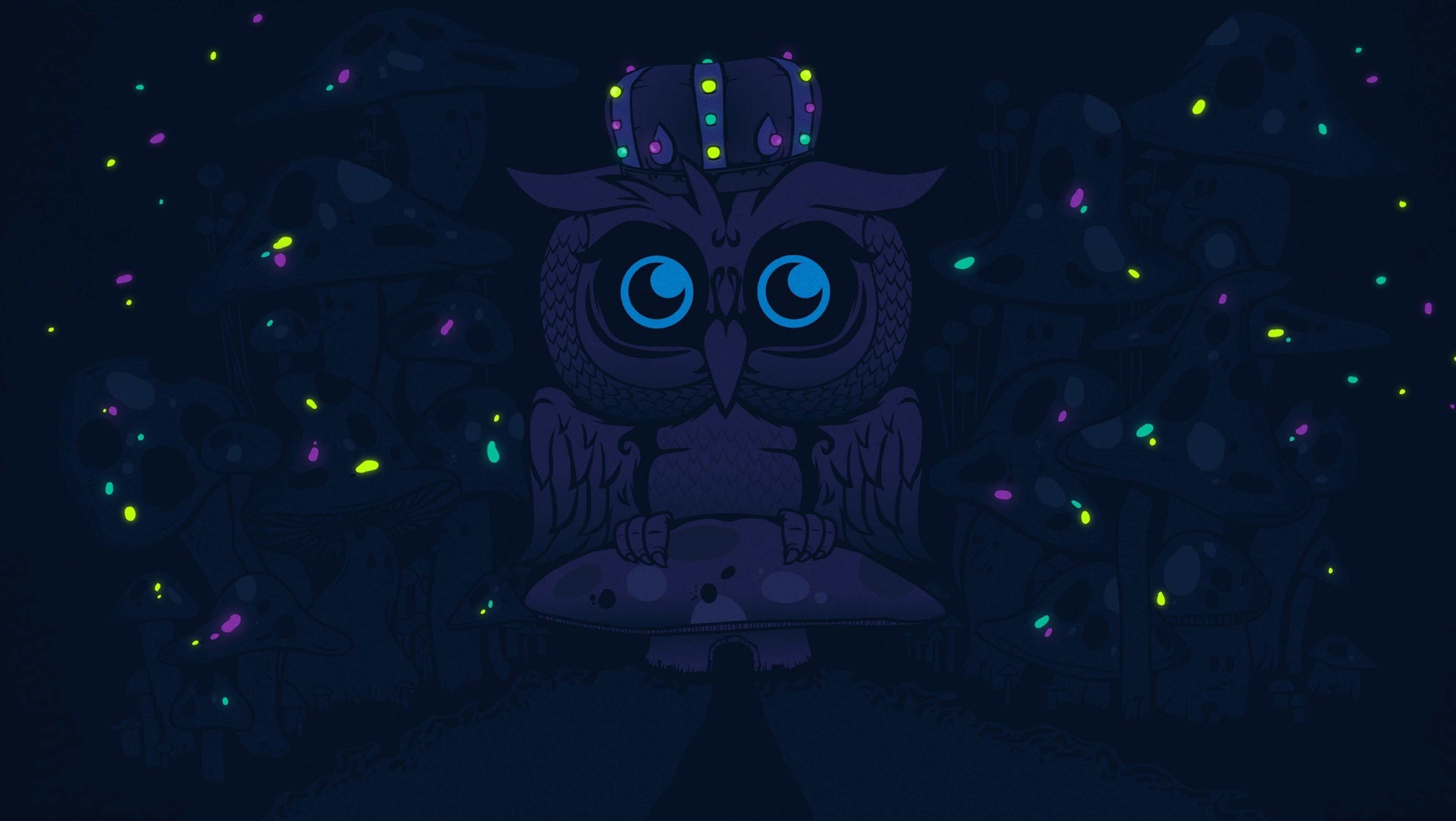 手绘,猫头鹰,黑暗