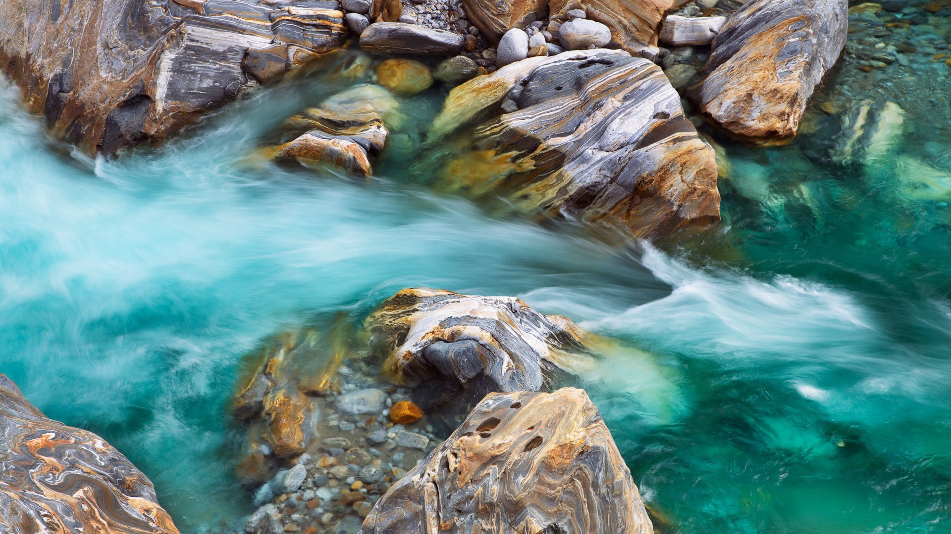 自然风光,河流,岩石,流水