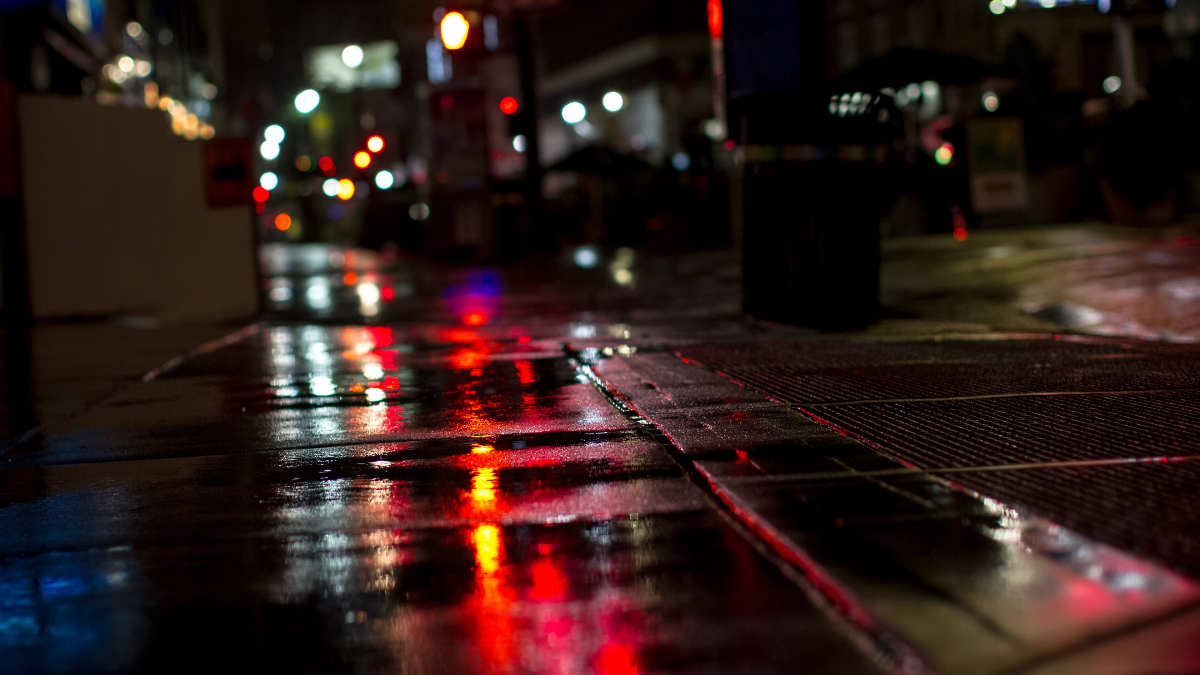 马路,灯光,夜色