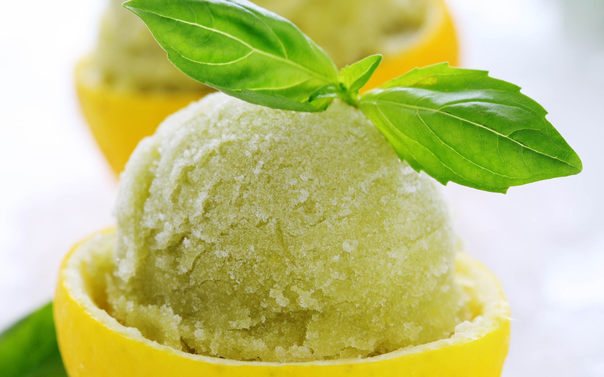 清新淡雅,冰淇淋,柠檬,绿叶