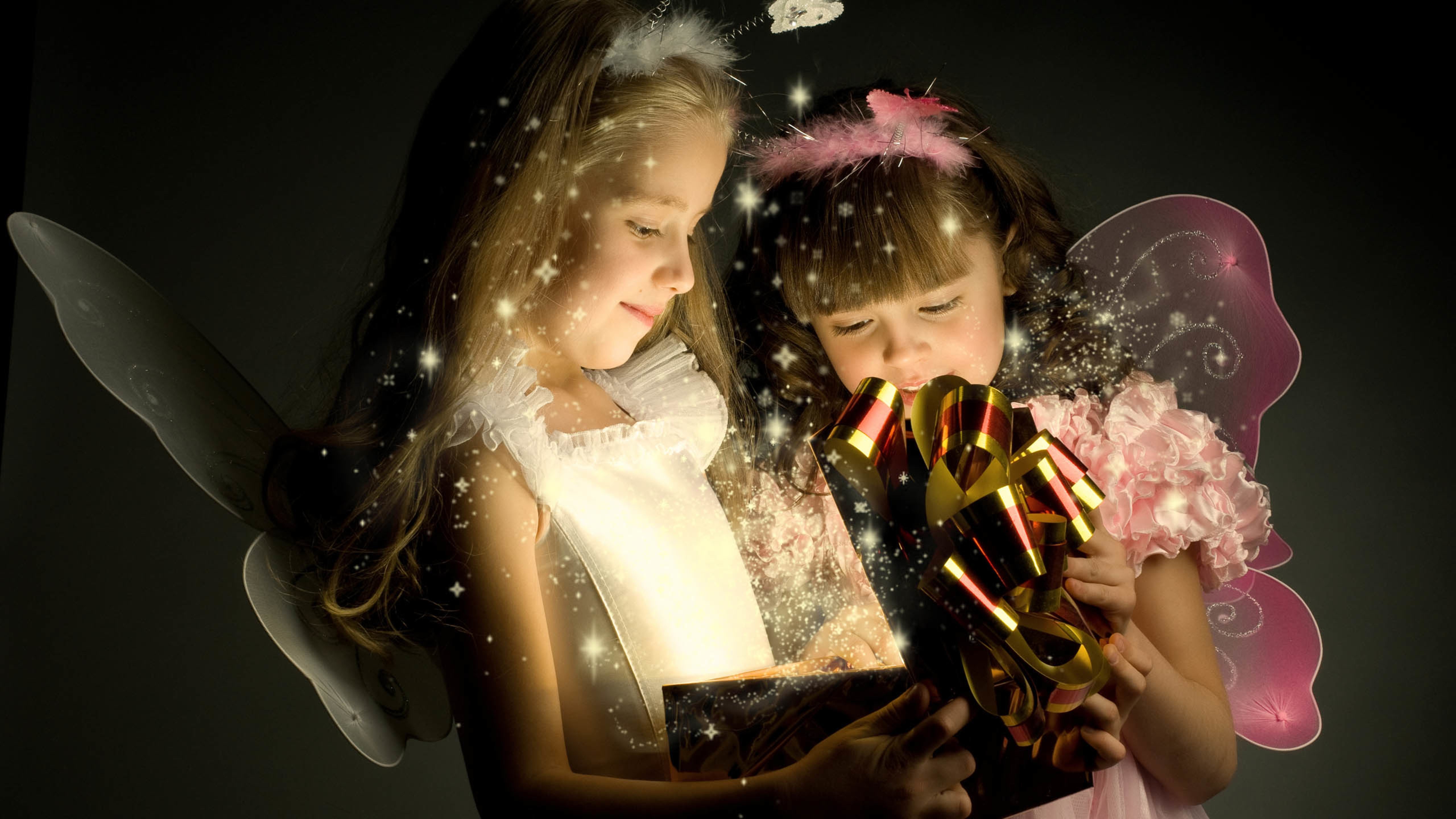 小女孩,翅膀,礼物