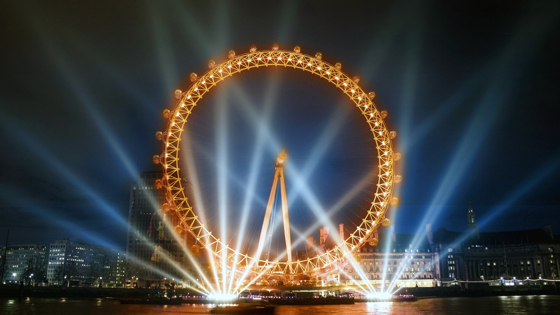 城市夜景,摩天轮,灯光