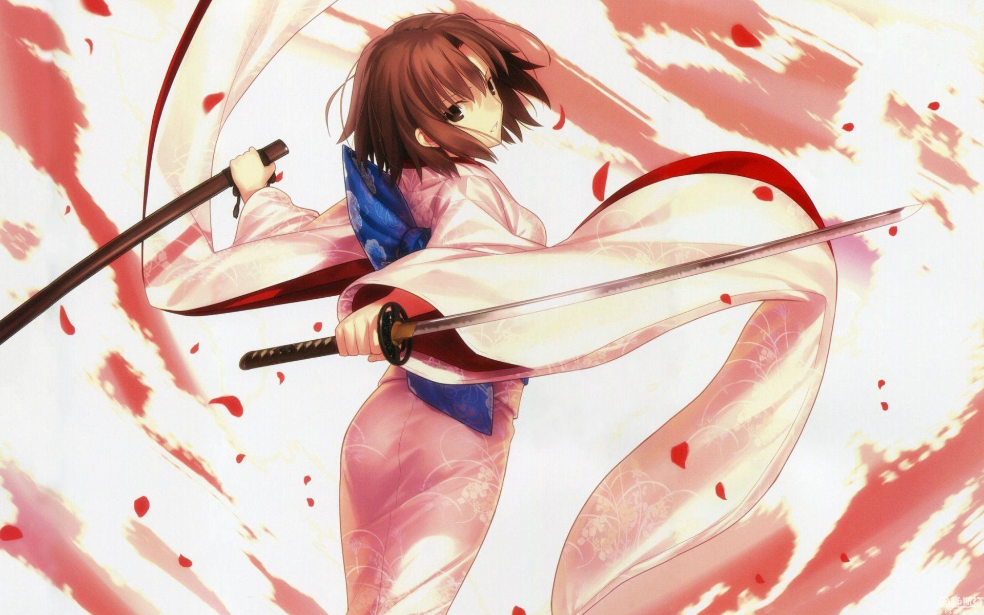 二次元,少女,刀剑,花瓣