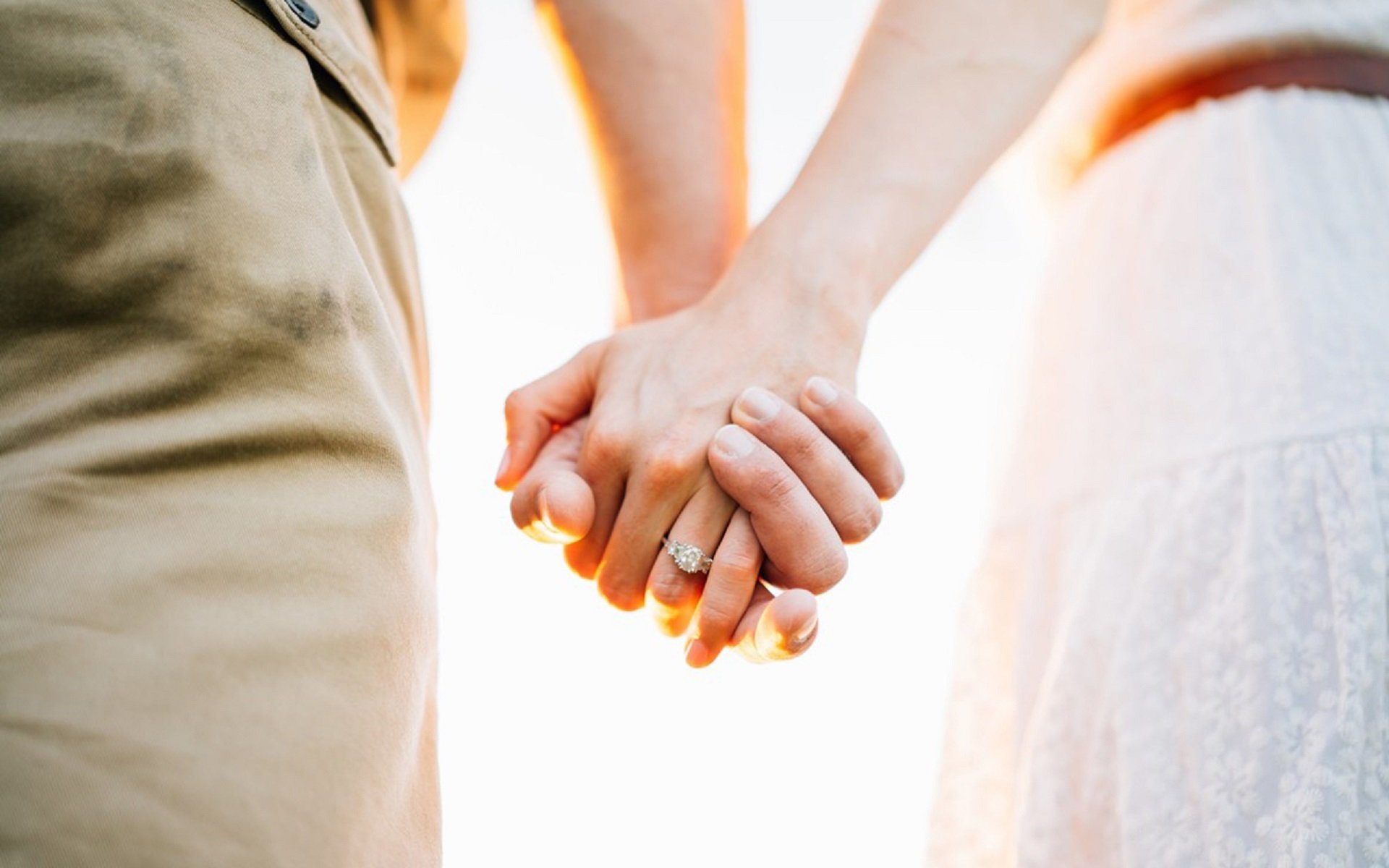 唯美温馨,情侣,牵手,戒指