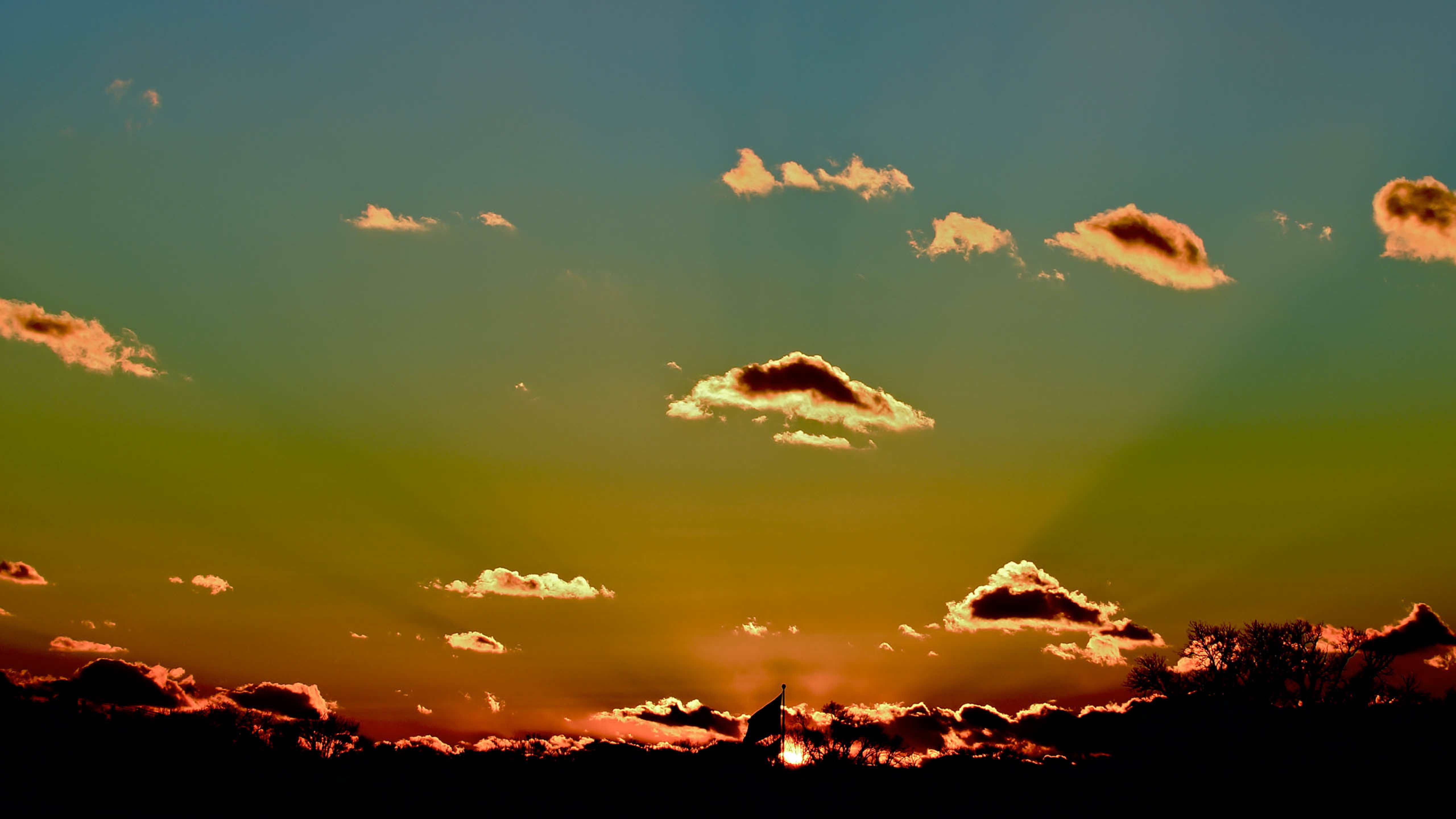 夕阳,落日,红云