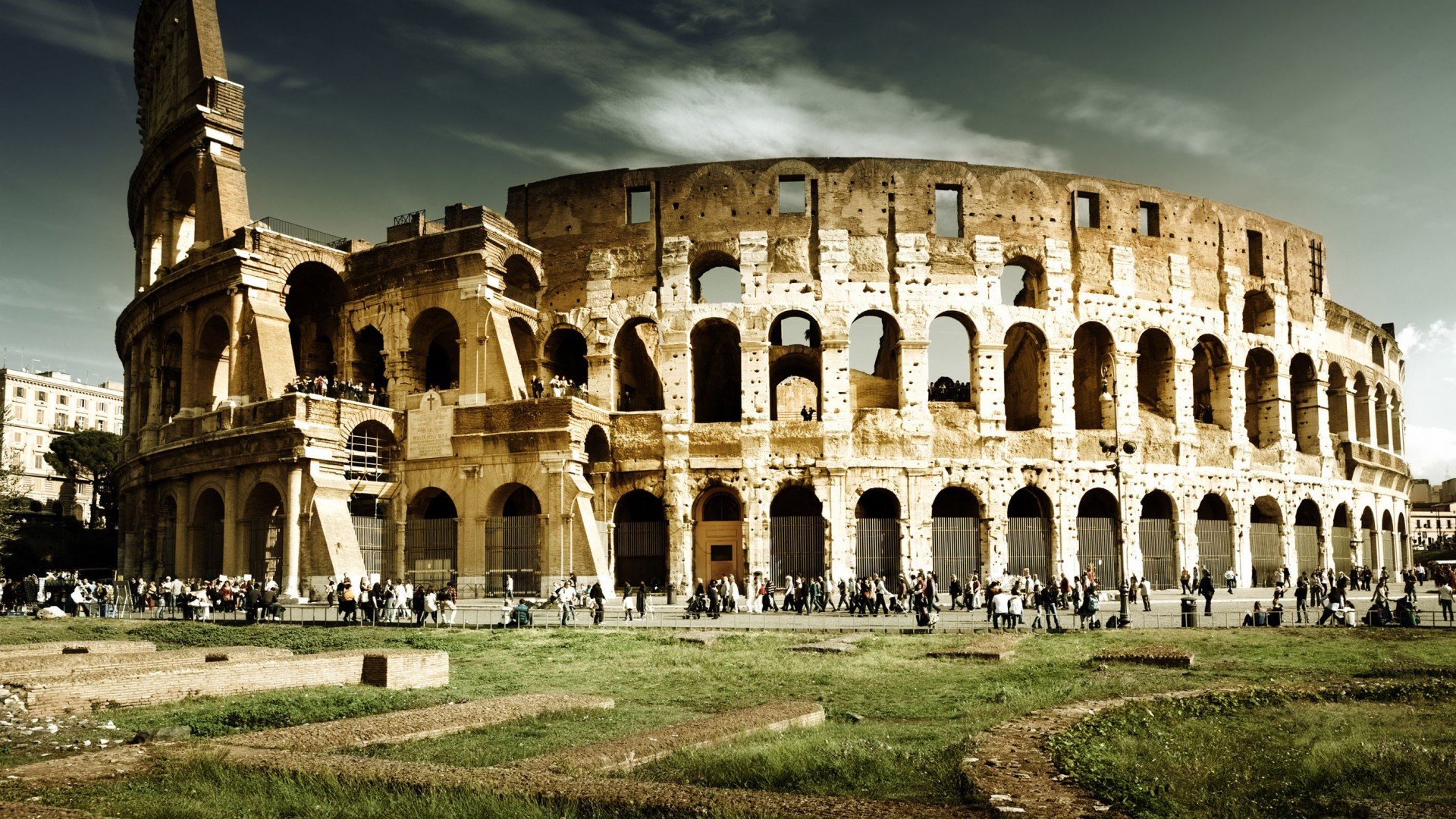 旅游胜地,意大利,罗马斗兽场,异域建筑,石柱