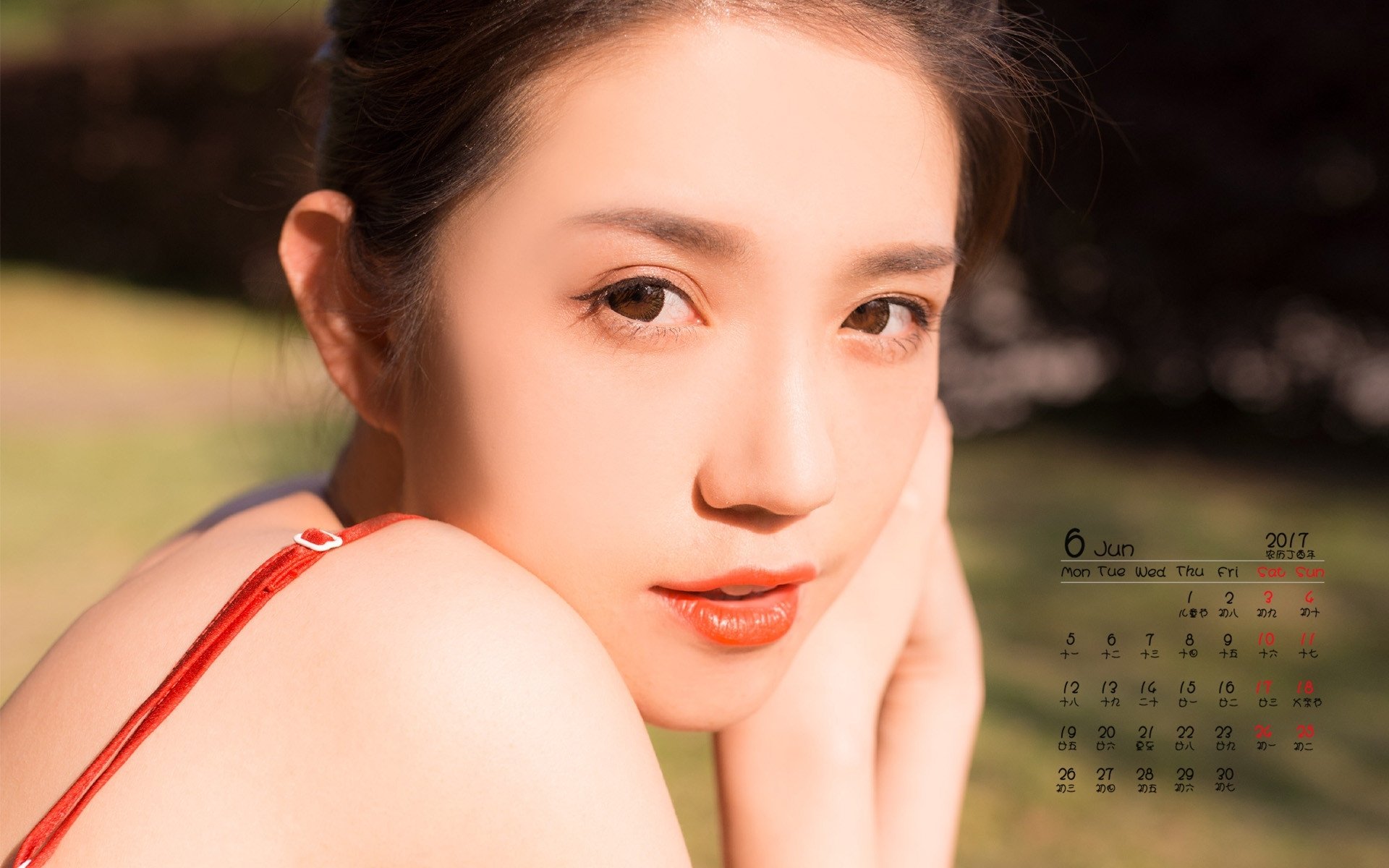 2017年6月,美女,脸庞