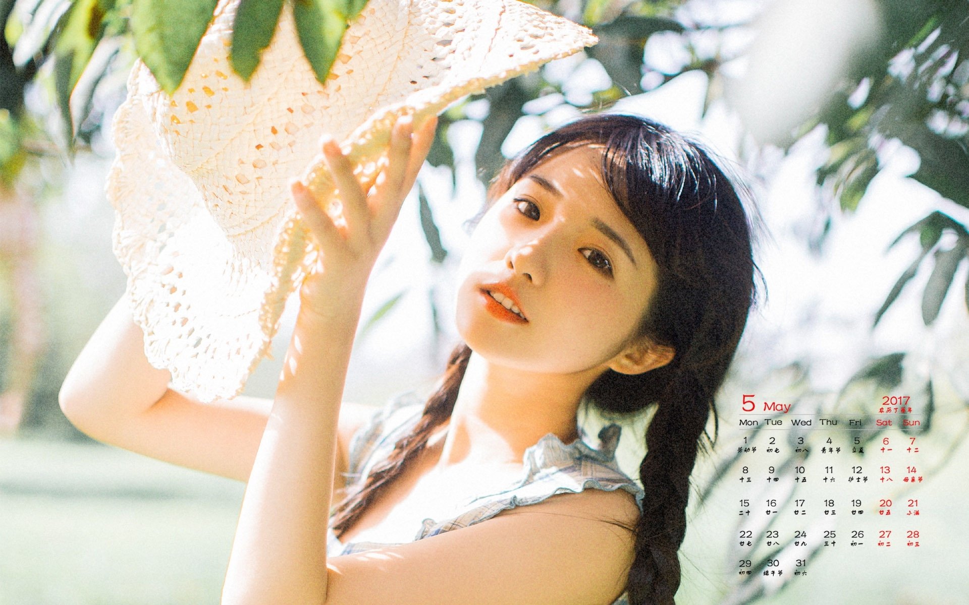 2017年5月,美女,夏日清新,帽子