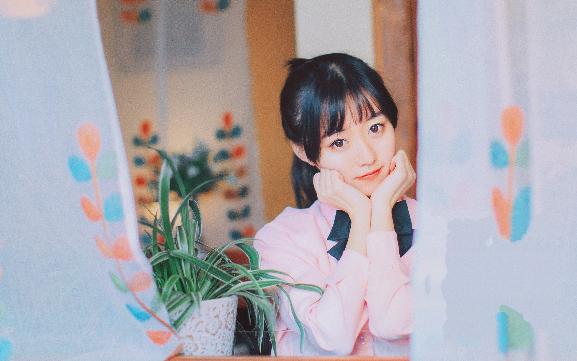 清纯,窗台,可爱