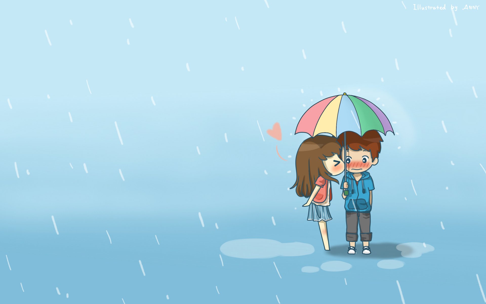 爱情,浪漫手绘,卡通,蓝色