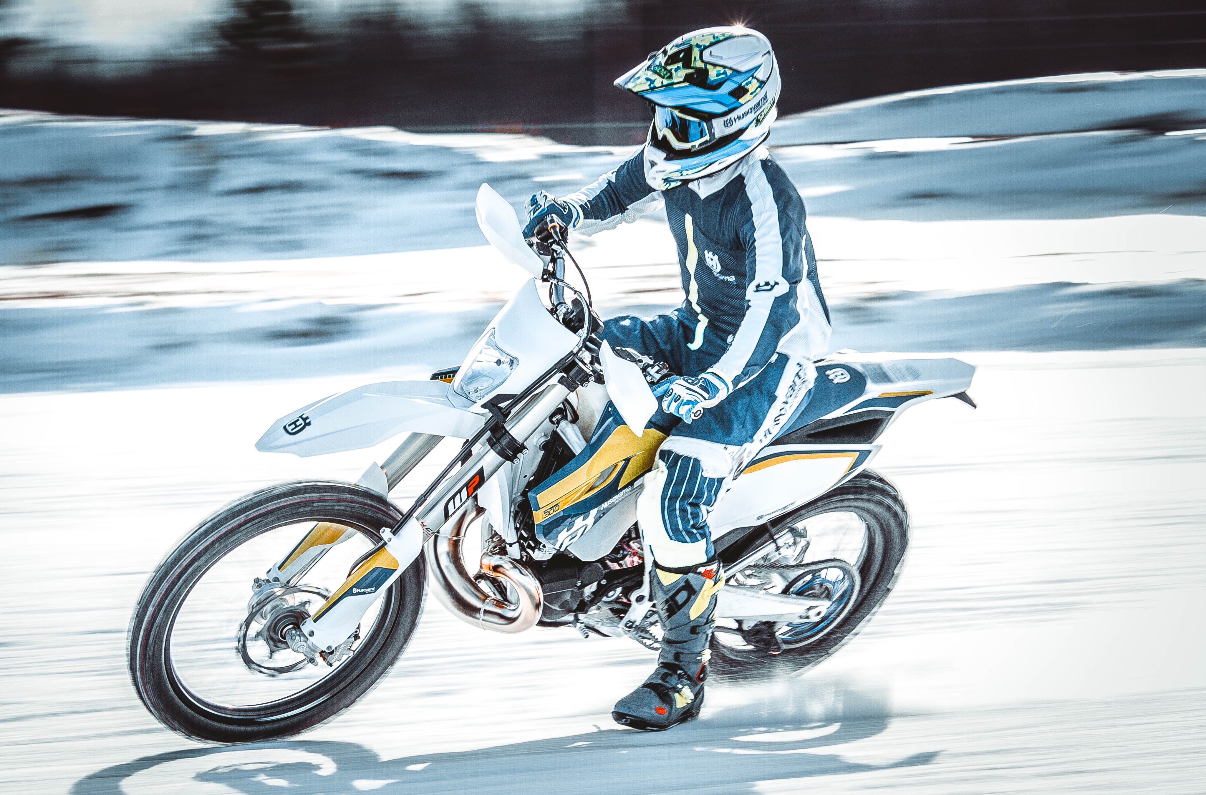 4K,运动,摩托车,雪地